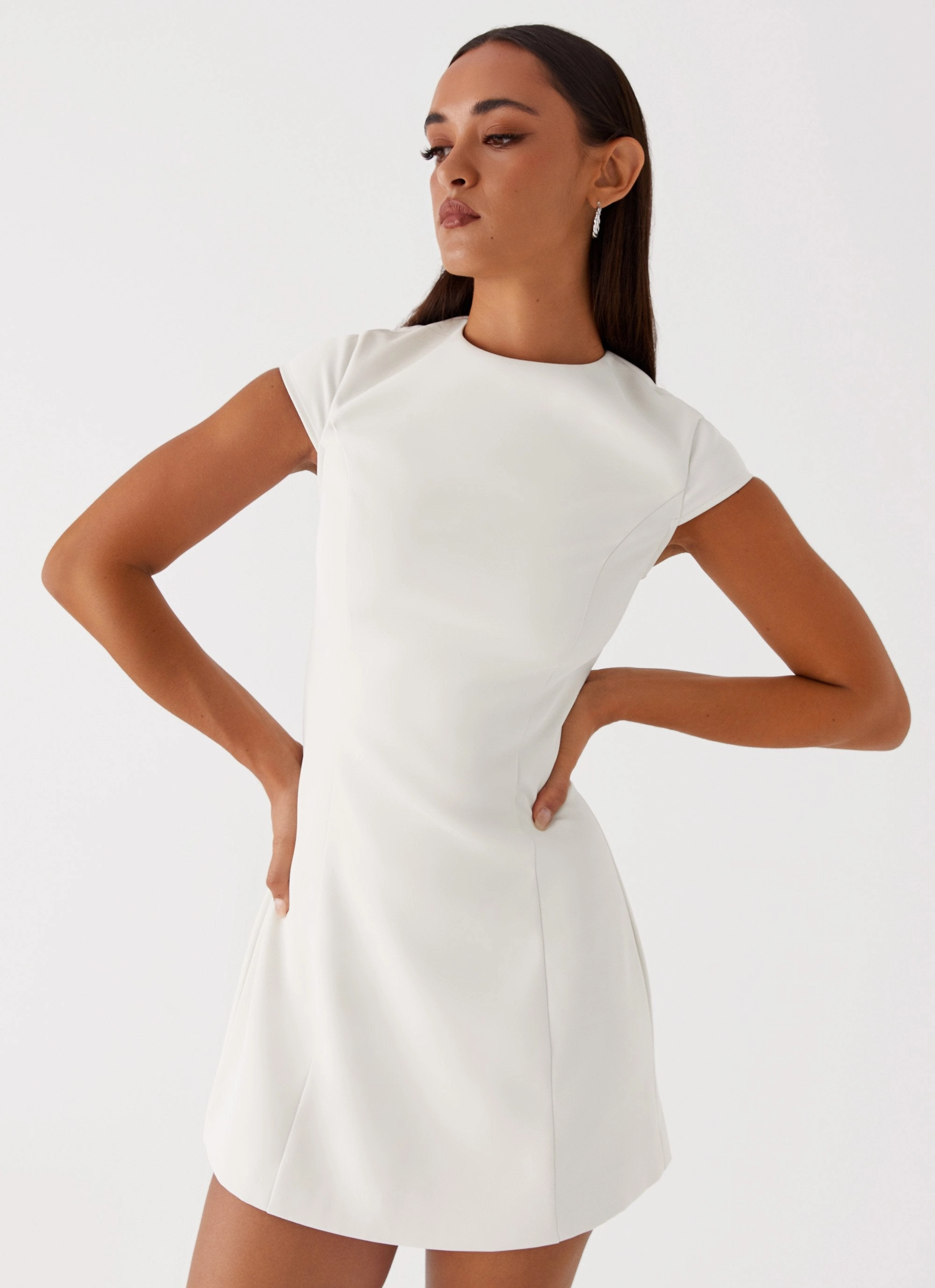 Trend Texture Dance Night Harriet Mini Dress - Off White