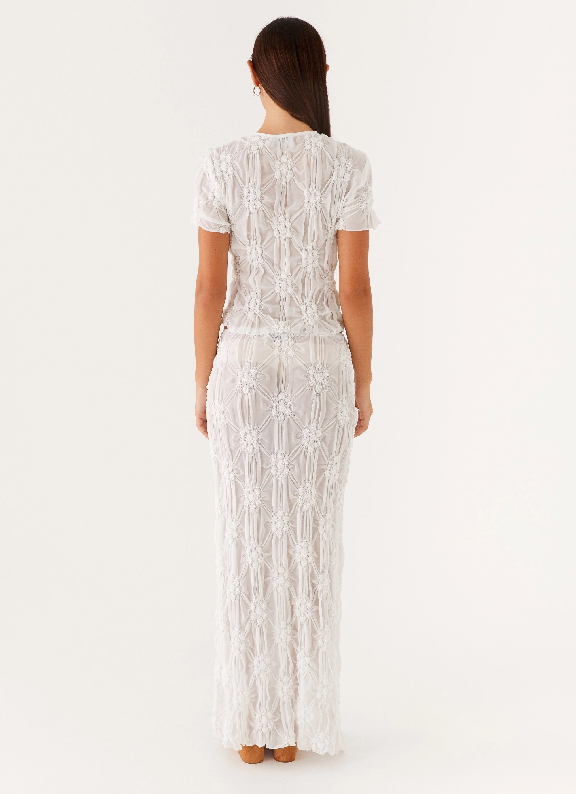 Hip Skimming Effortlessly Low Rise Maxi Skirt - Ivory