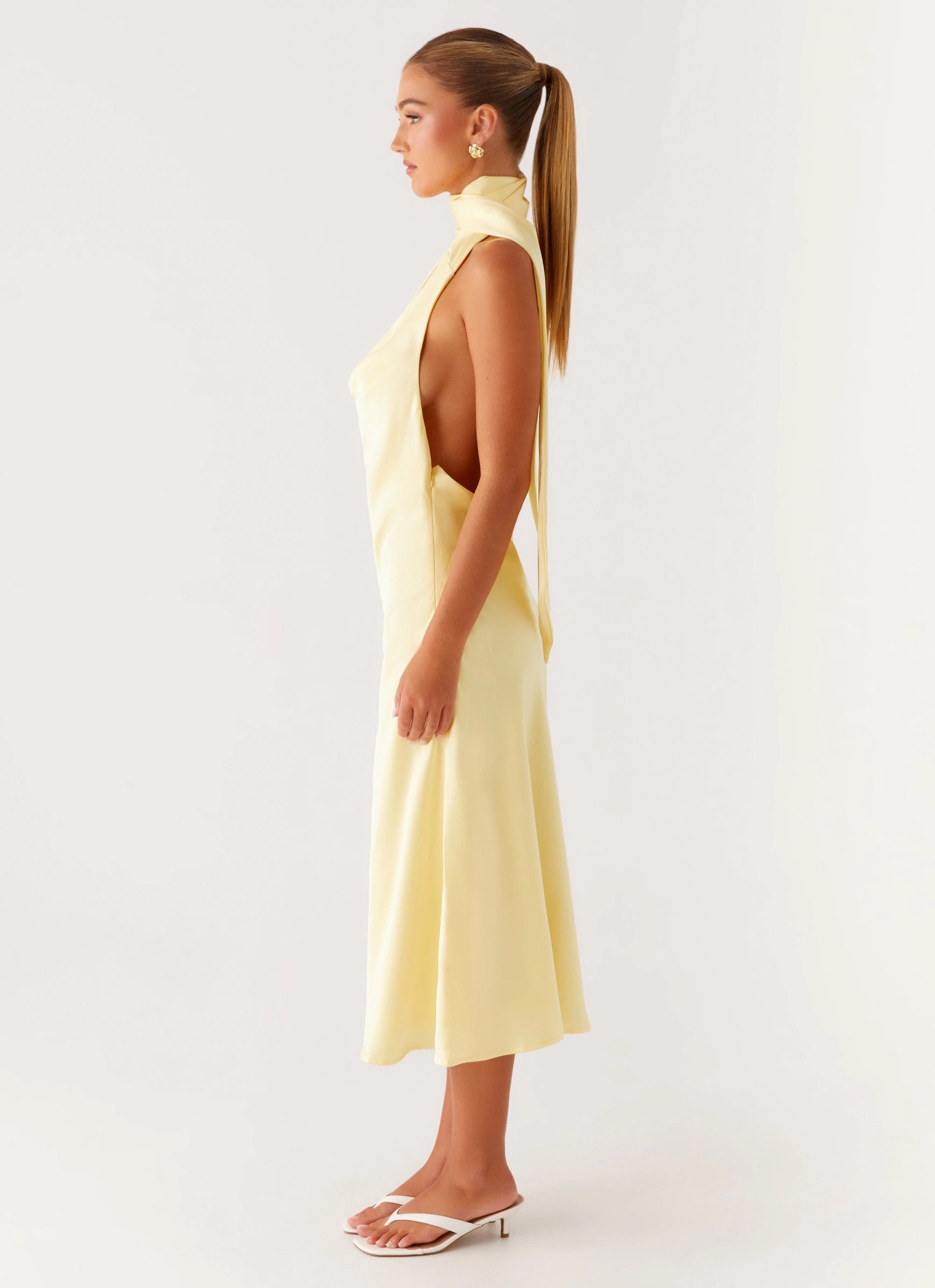 Sonny Midi Dress - Yellow Timeless slip dress