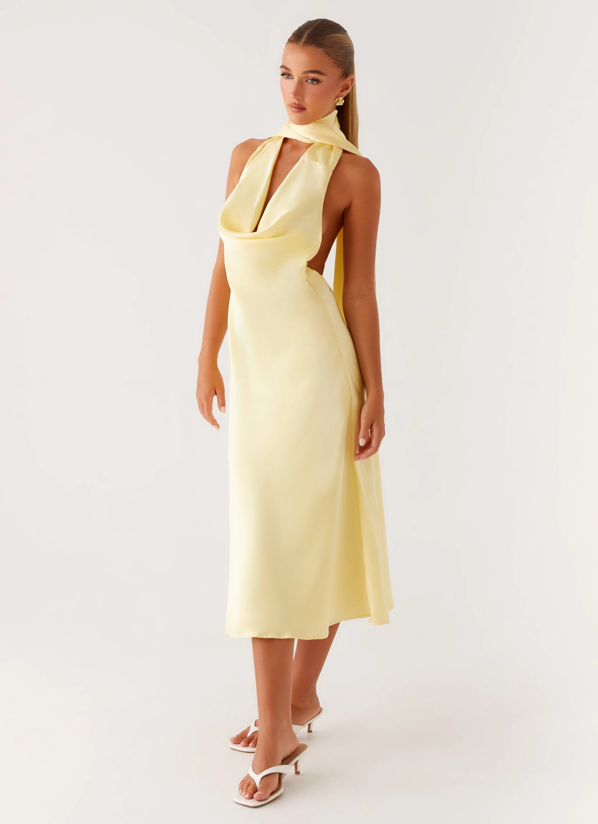 Sonny Midi Dress - Yellow Polished and Elegant
