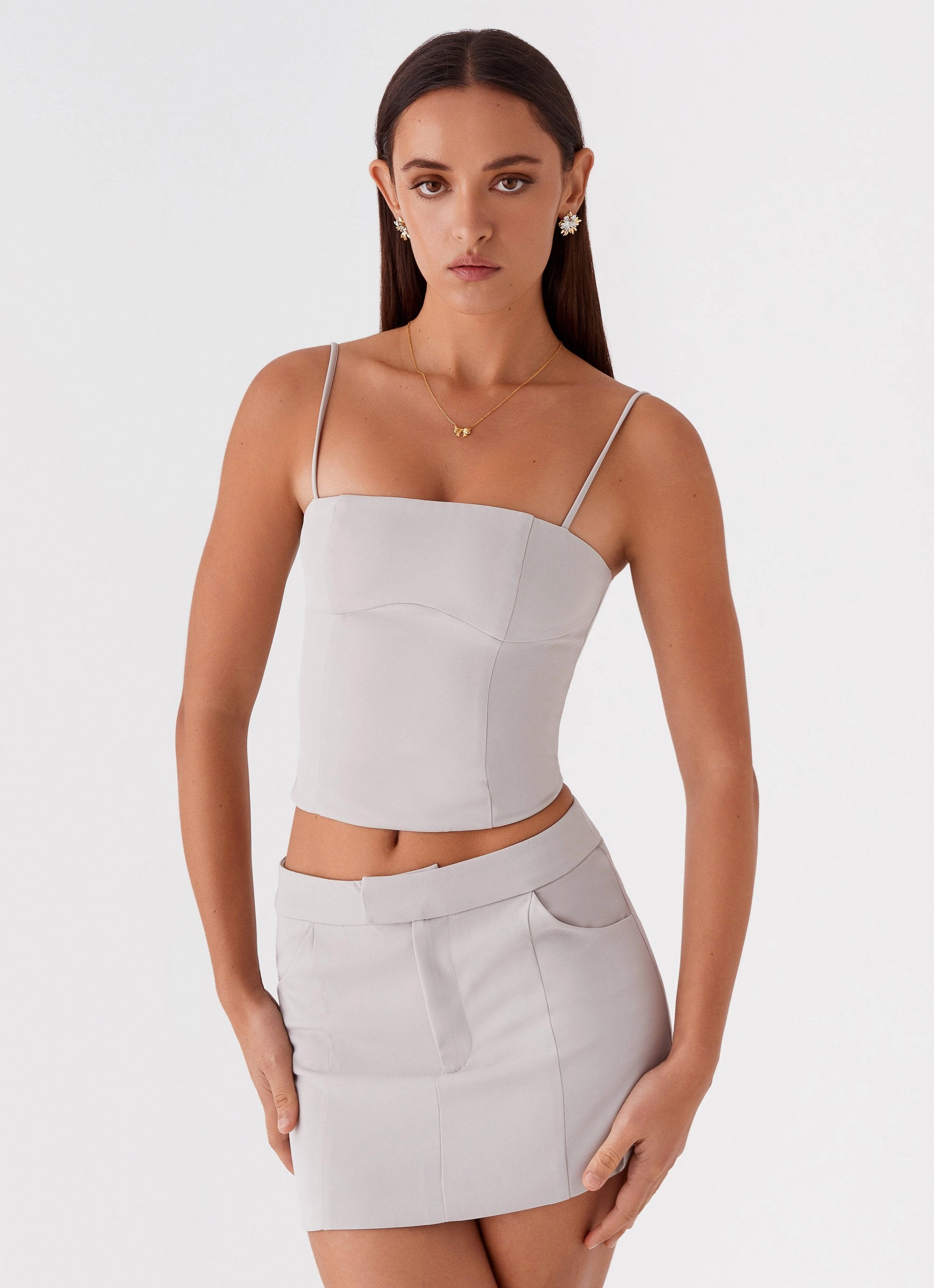 Eliana Crop Top - Grey Modular Layering System
