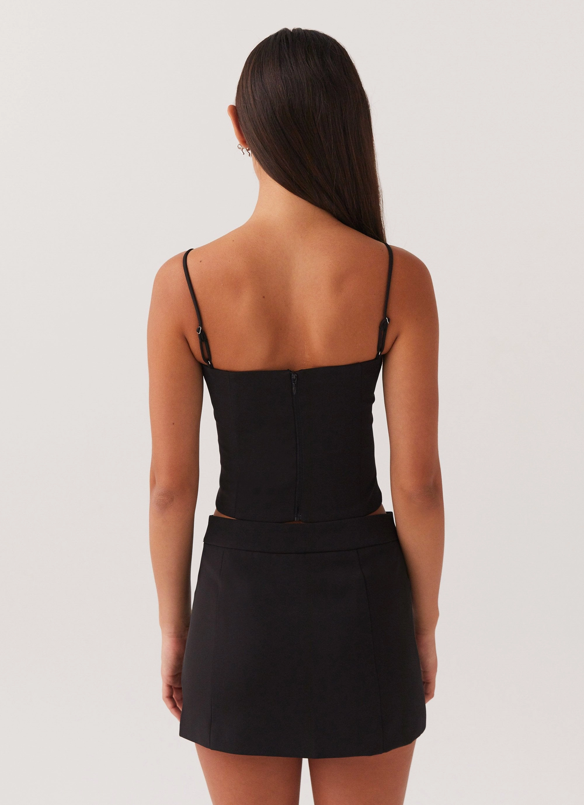 Eliana Suit Mini Skirt - Black Elevated Casual