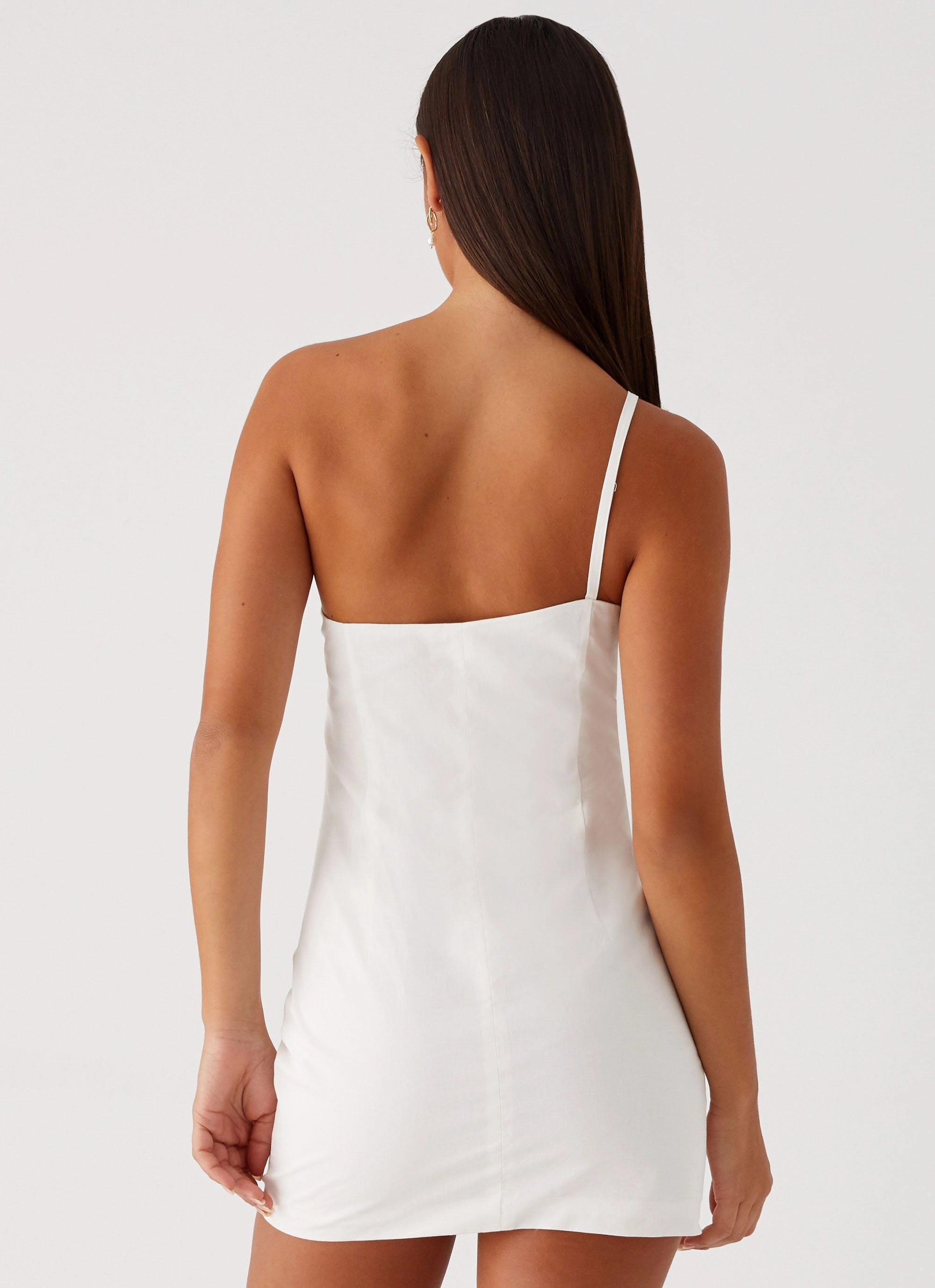 Modern Layering Smooth Design Elijah Mini Dress - Ivory