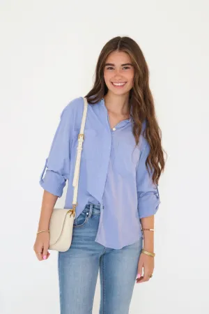 Elise Tencel Top- Blueberry DualLayer Weave Compression Fit Technology