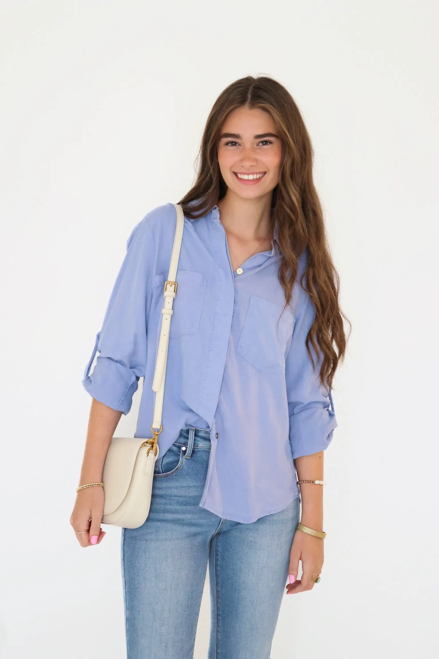 Eco Conscious Dye Process Elise Tencel Top- Blueberry