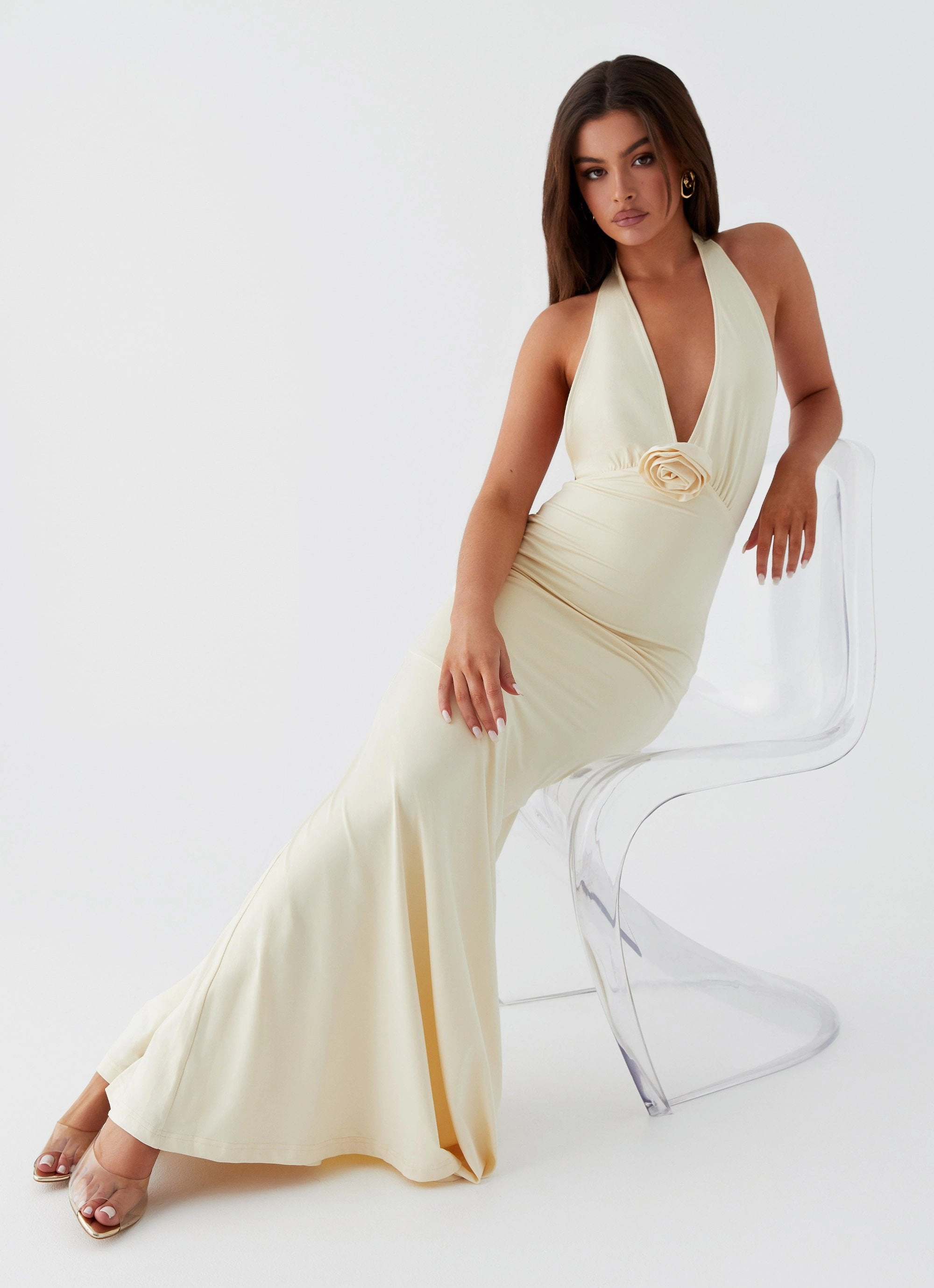 Eliza Rose Maxi Dress - Yellow Light Base Lounge Outfit