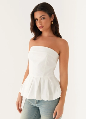 Quick Fit Ellen Bubble Hem Top - Ivory