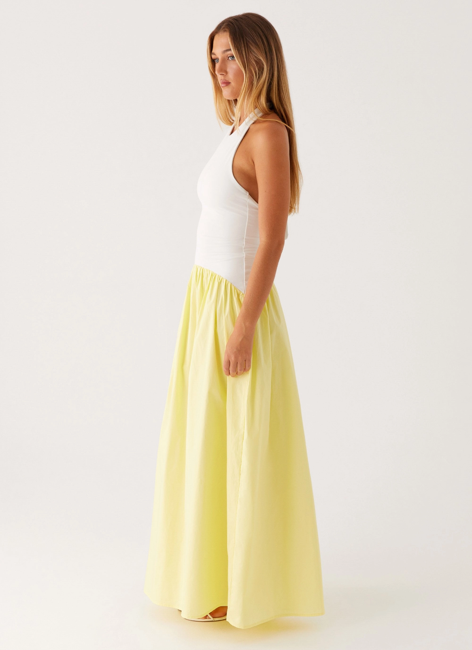 Elegant brunch outfit Elora Maxi Dress - Yellow Spliced