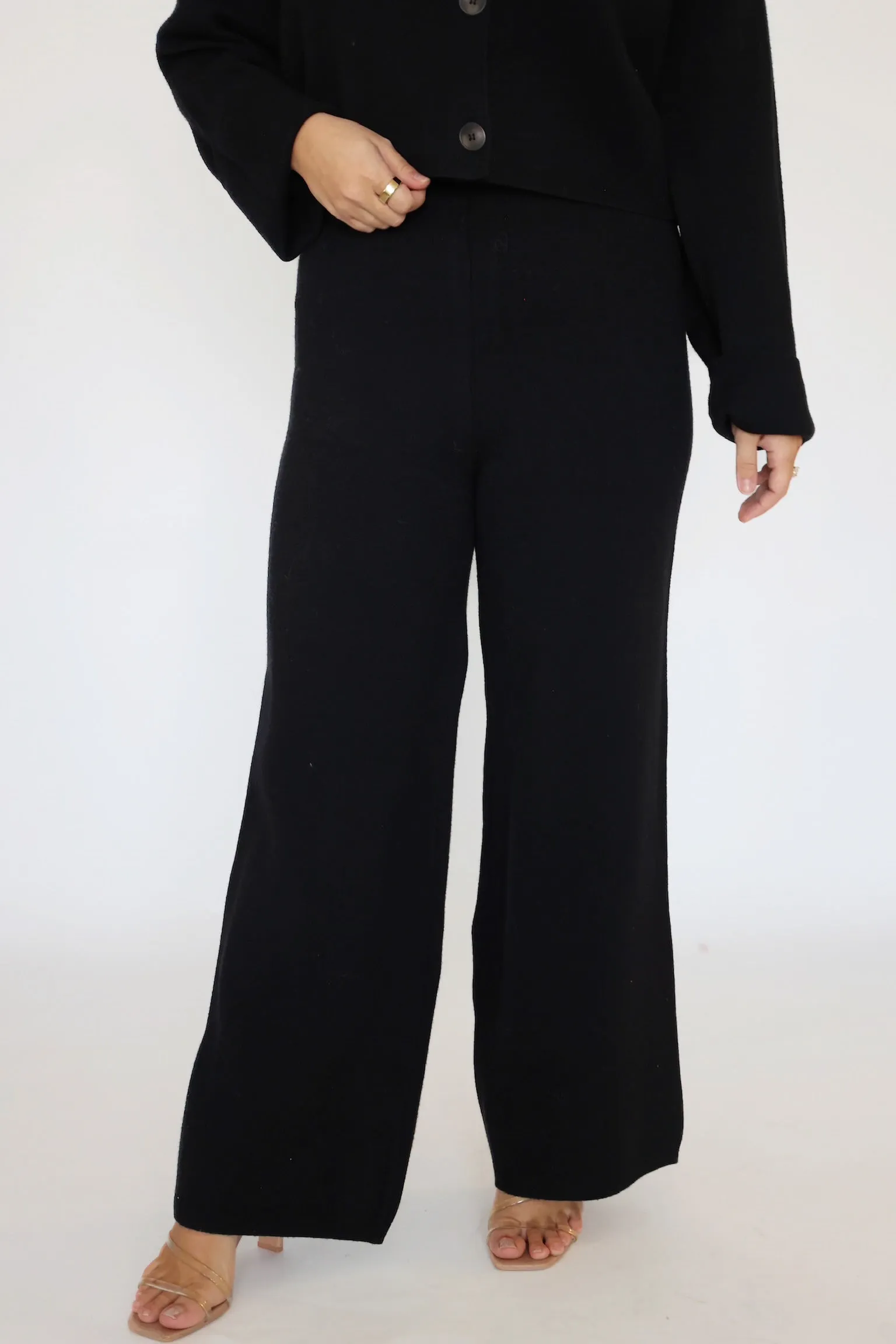 Elowen Sweater Knit Pant - Black (FINAL SALE) Comfort-First High-waisted fit