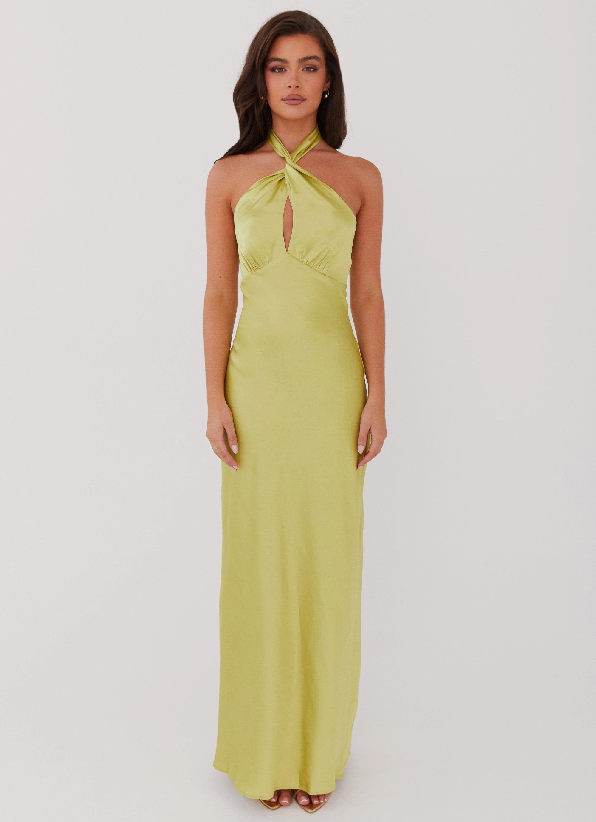 Clean Chic Trendy Silhouette Elowen Maxi Dress - Chartreuse