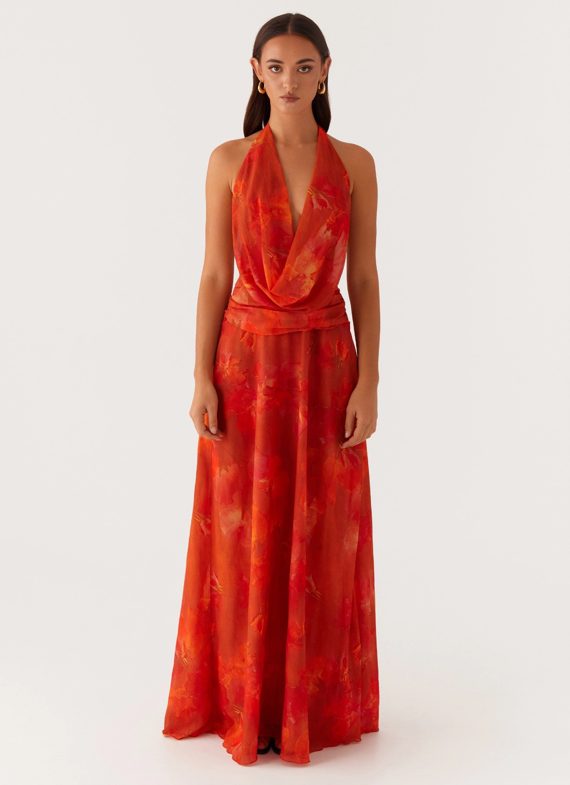 Elysia Chiffon Maxi Dress - Amber Seasonal Comfort