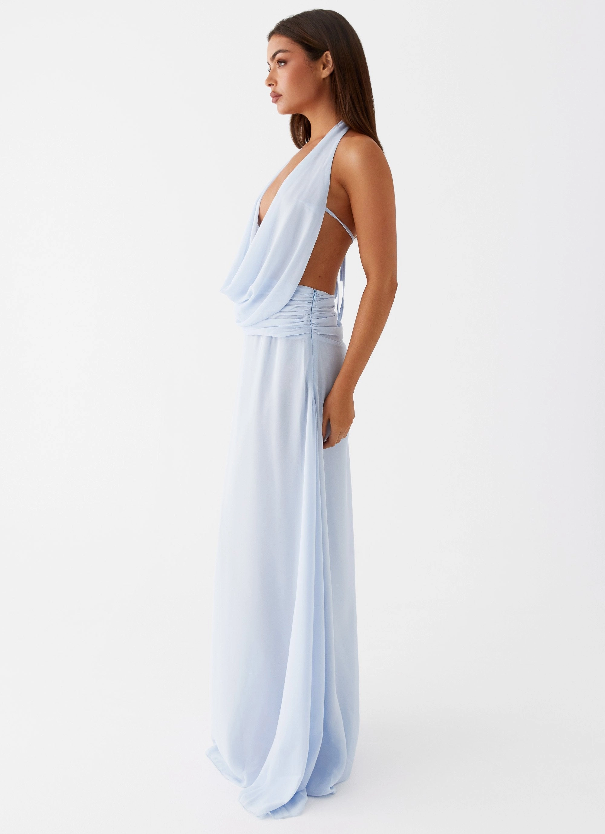 Elysia Chiffon Maxi Dress - Baby Blue Simple formal dress Mid Season
