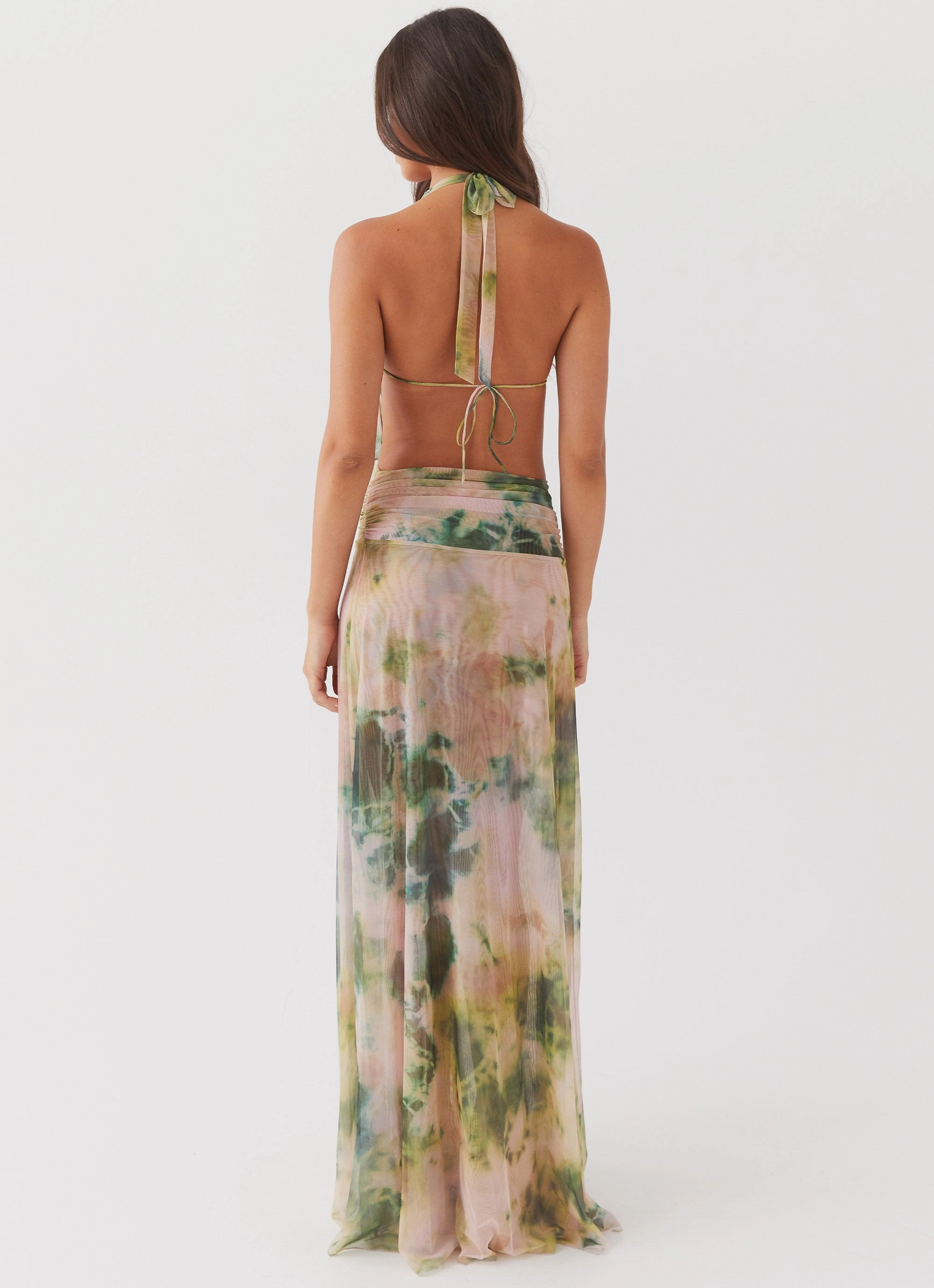 Elysia Mesh Maxi Dress - Rainforest Elegant formal piece