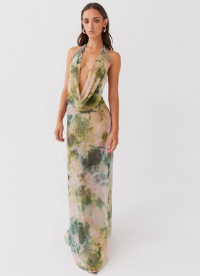 Relax Feel Elysia Mesh Maxi Dress - Rainforest