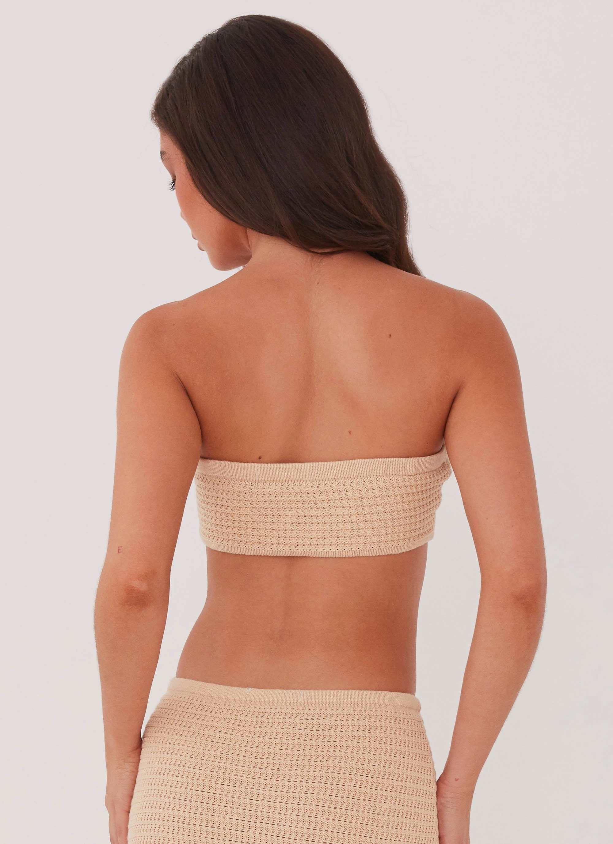 Active Appeal Comfort Layer Emaline Knit Bandeau Top - Beige