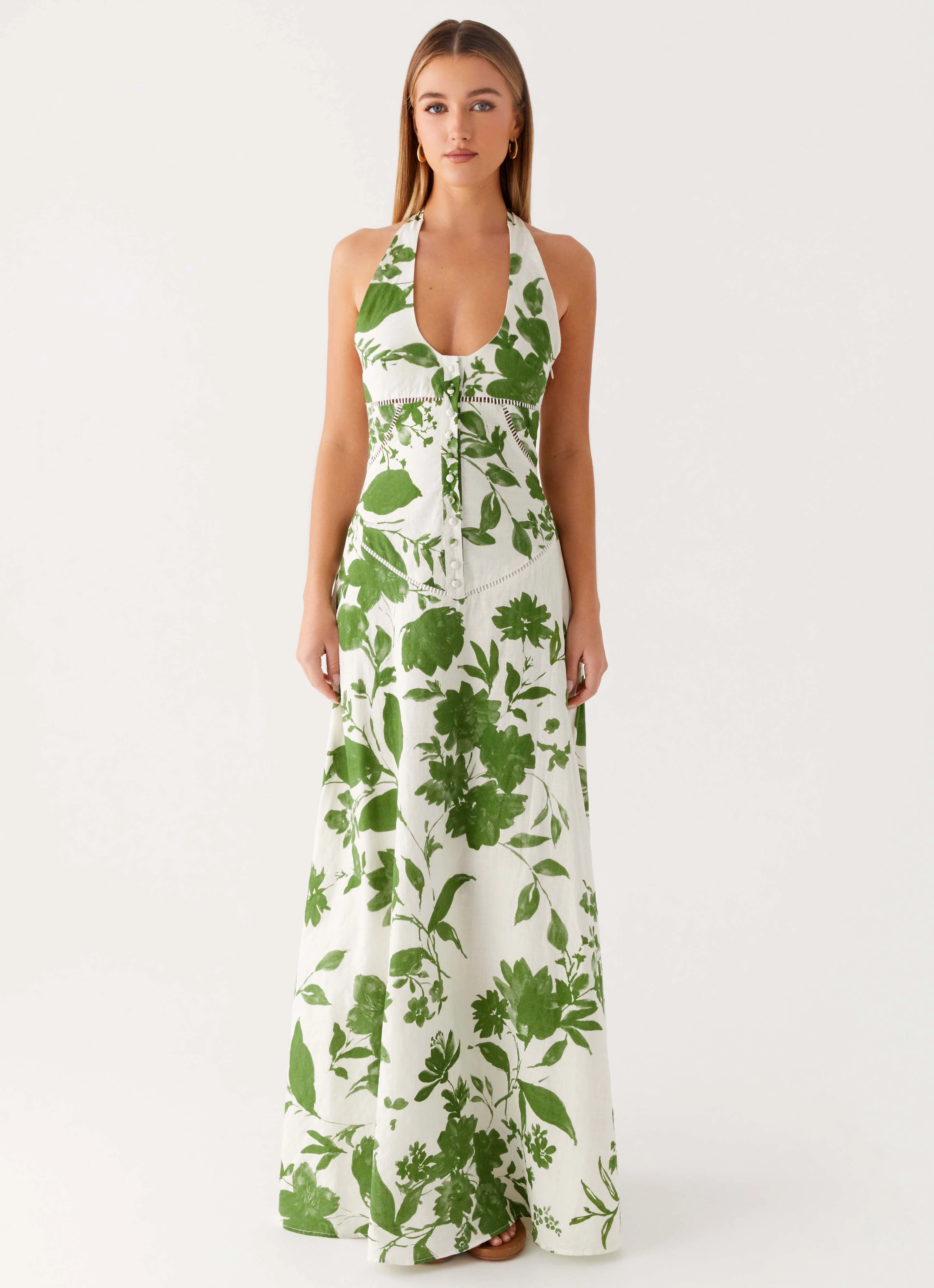 Ember Valley Maxi Dress - Verdant Bloom Chic Harmony