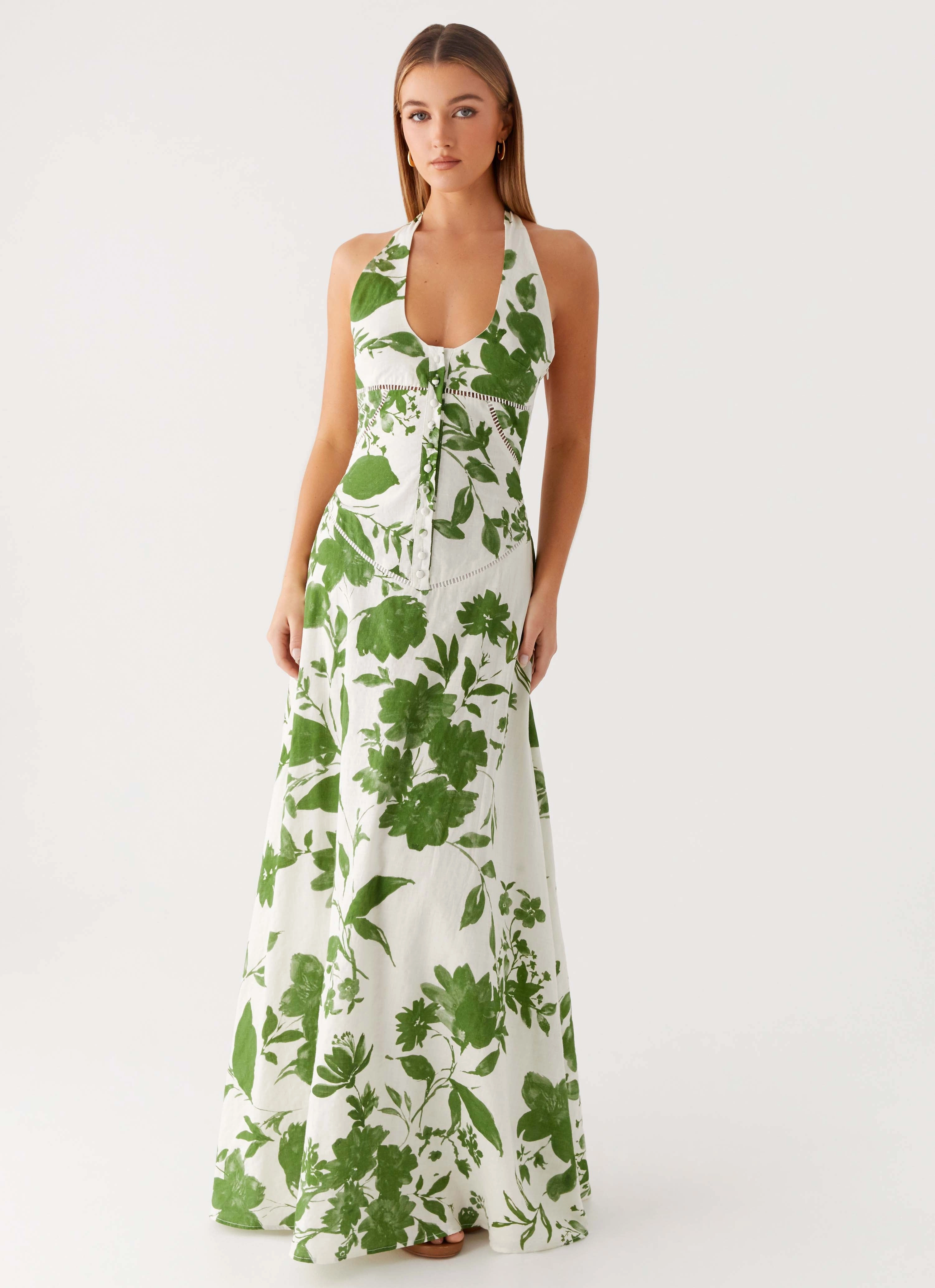 Ember Valley Maxi Dress - Verdant Bloom Perfect Length