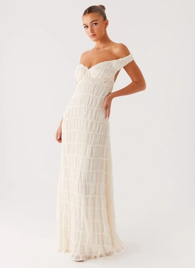 Off-Shoulder Embrace Maxi Dress - Ivory