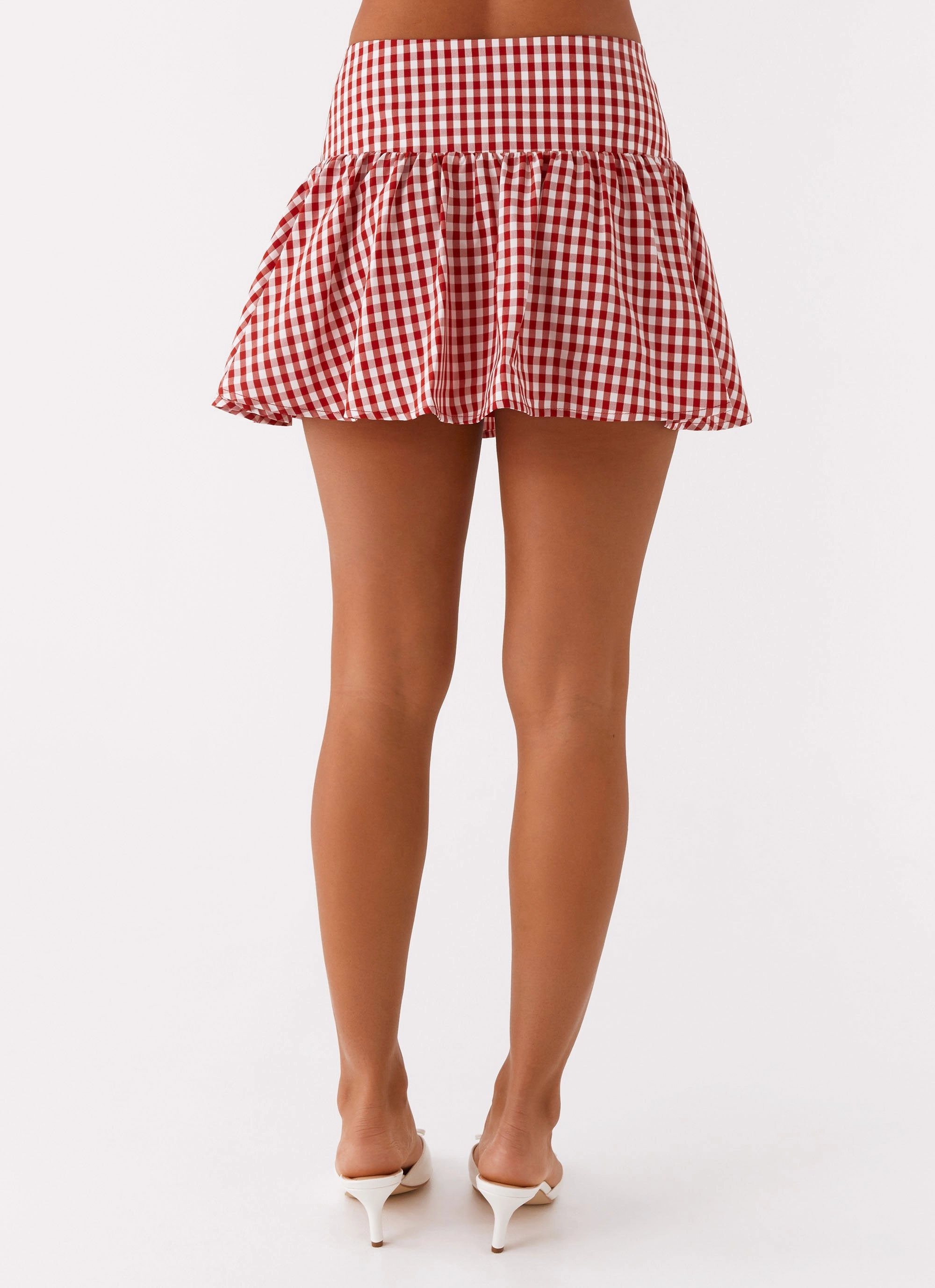 Weekend Vibes Bellamy Mini Skirt - Red Gingham