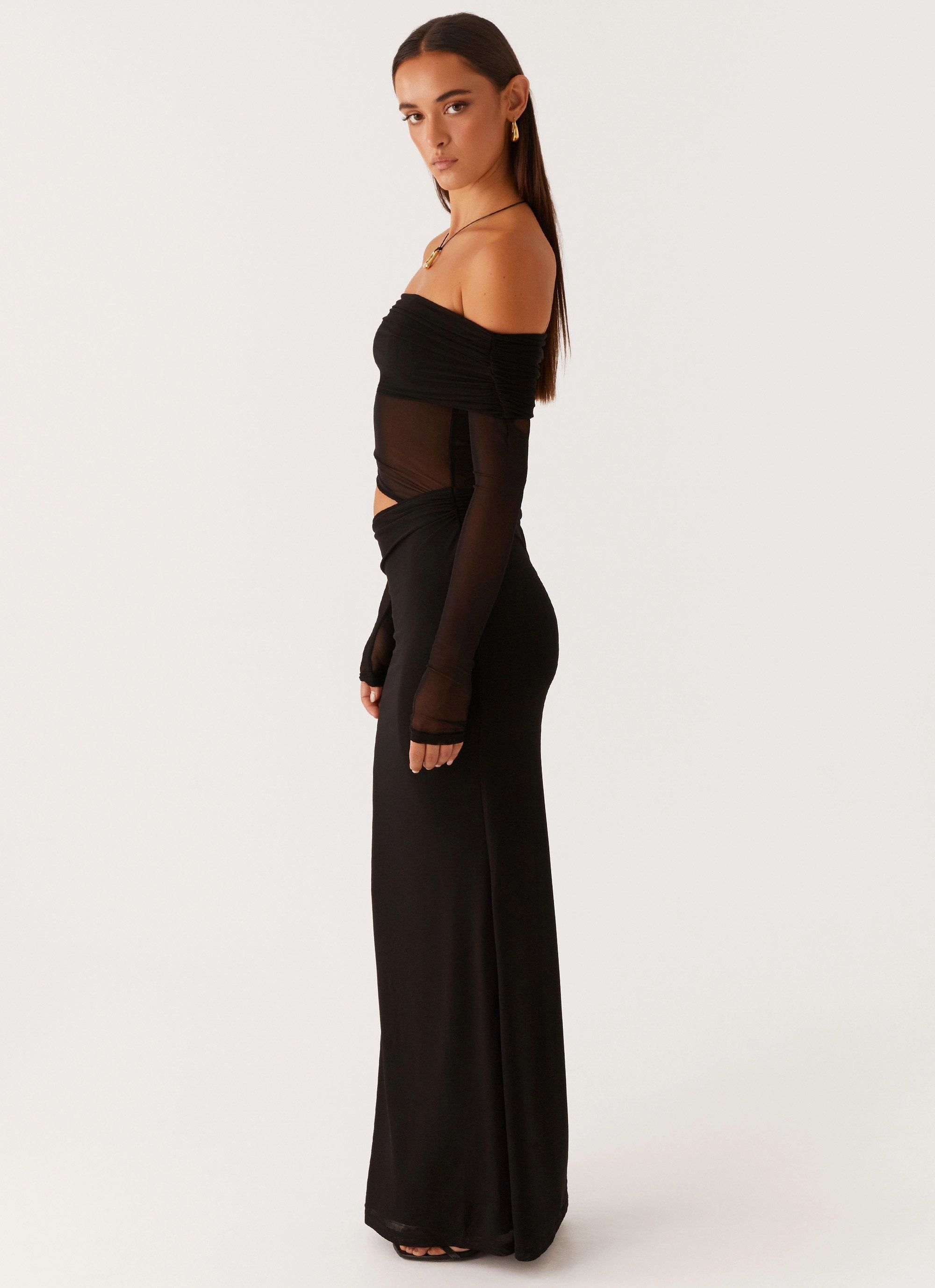 Emery Maxi Dress - Black Flattering Layers understated look