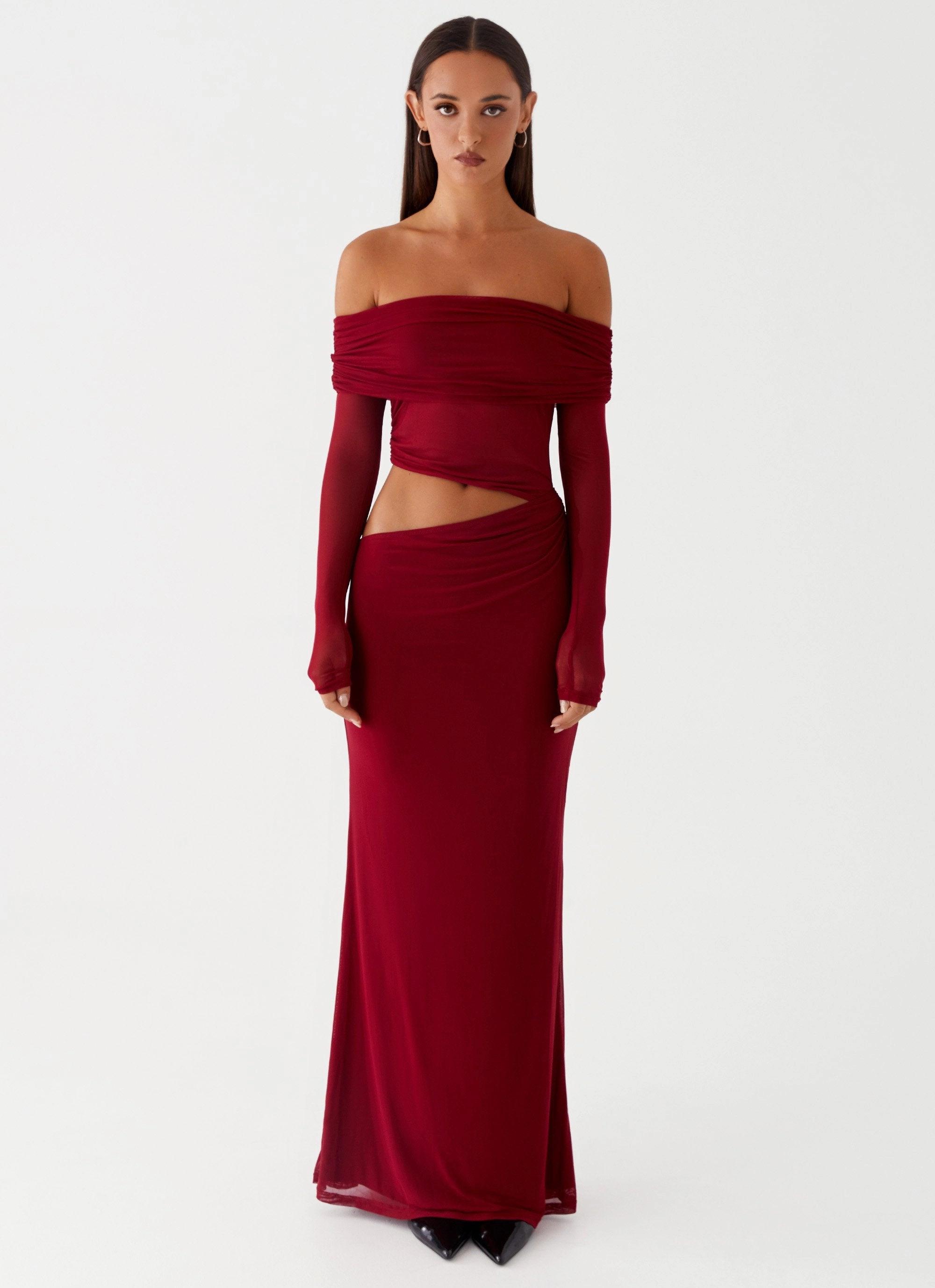 Lawn Soft Emery Maxi Dress - Cherry Red