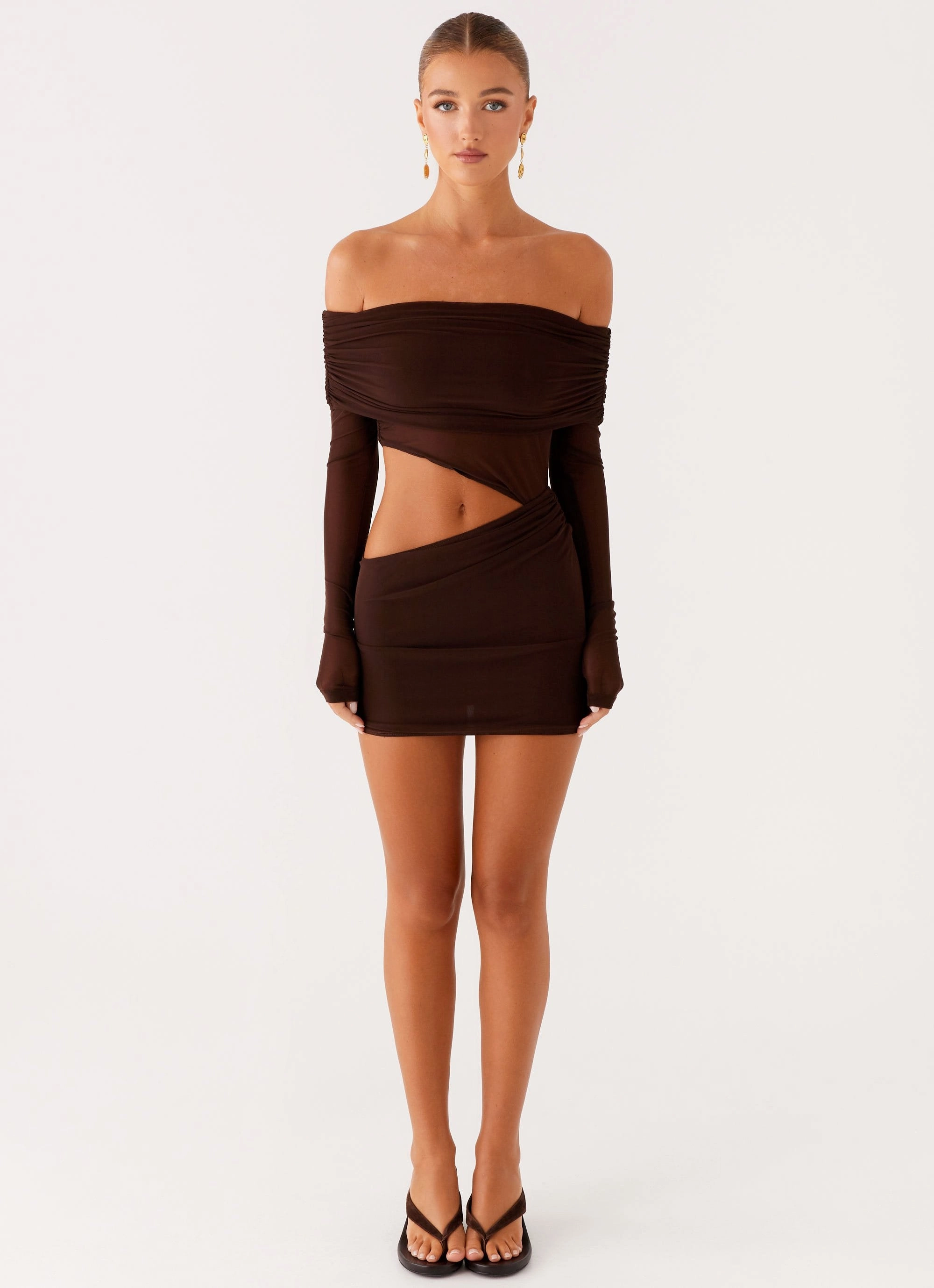 Emery Mini Dress - Chocolate Cozy Silhouette