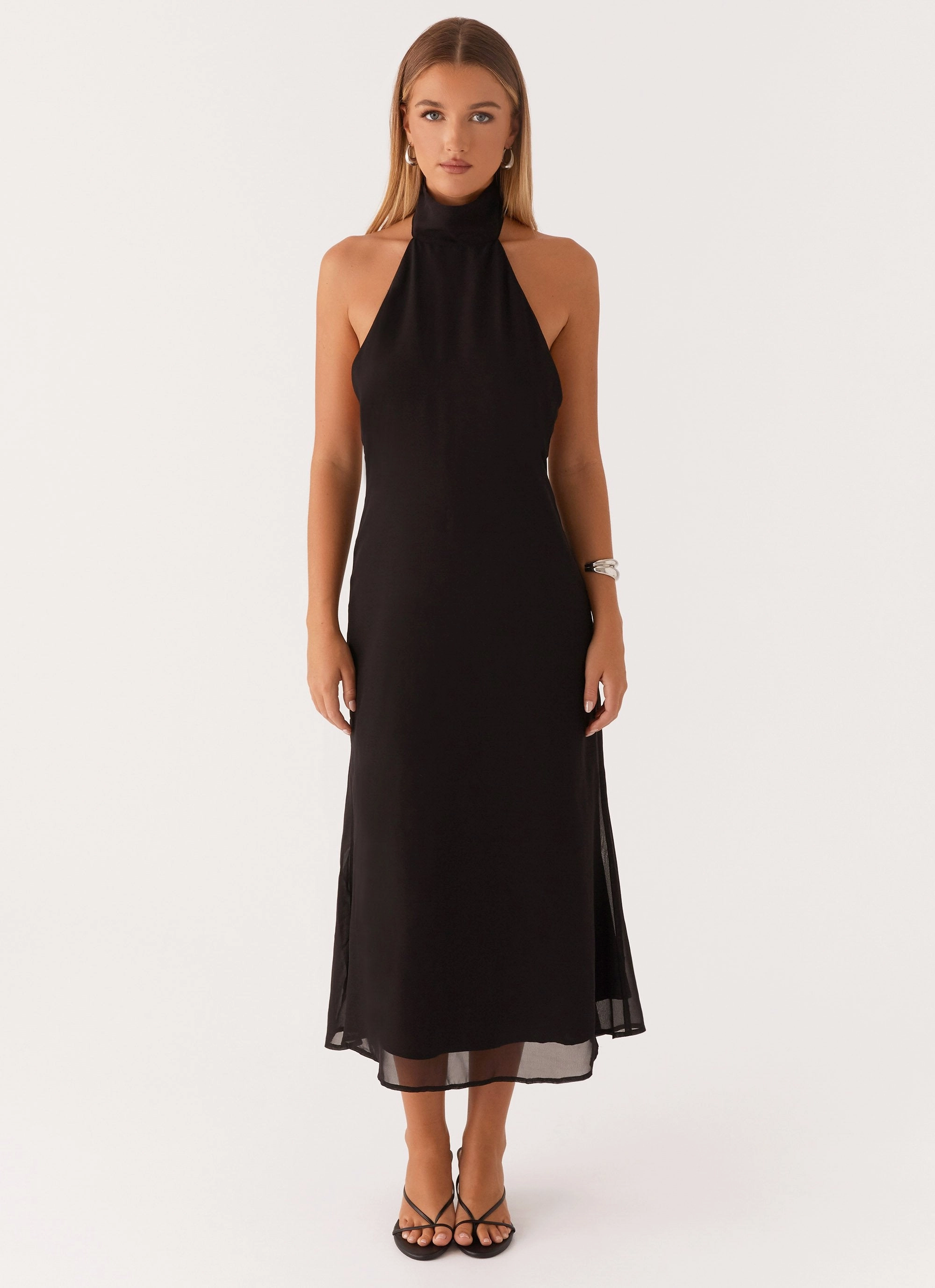 Wrinkle-Resistant Emmalyn Midi Dress - Black