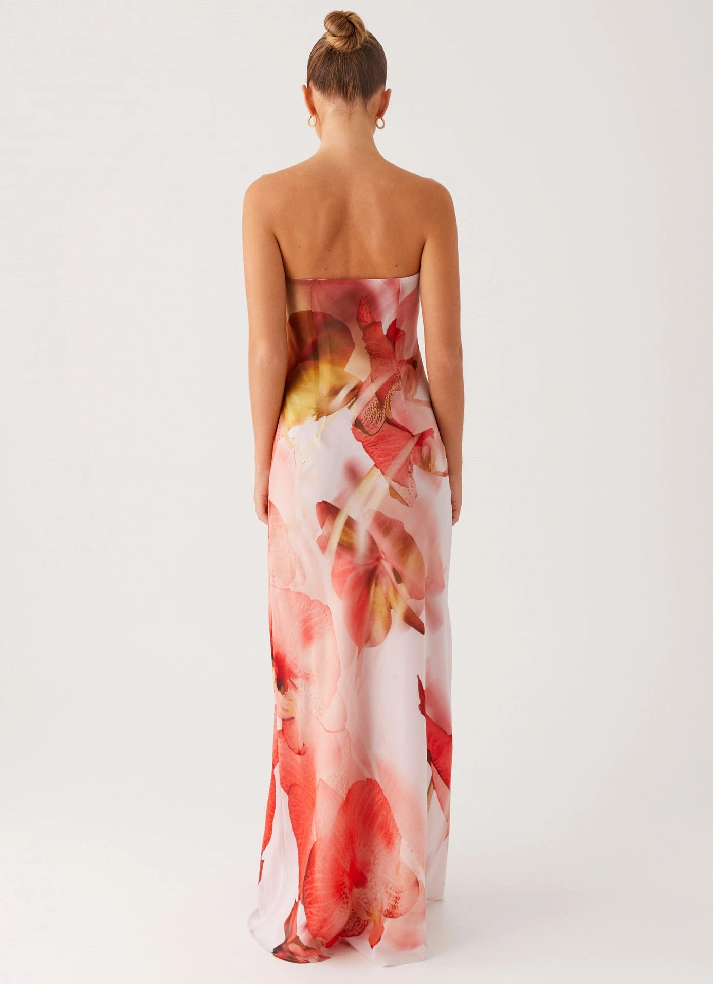 Kunis Maxi Dress - Peach Rose Blush Glow Cap-Sleeve