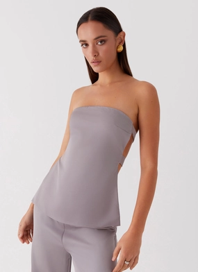 Mold resistant Shrink resistant Enchanted Loving Strapless Top - Grey