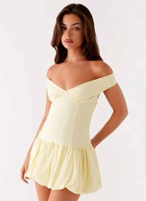 Endless Romance Off Shoulder Mini Dress - Yellow Flattering Style