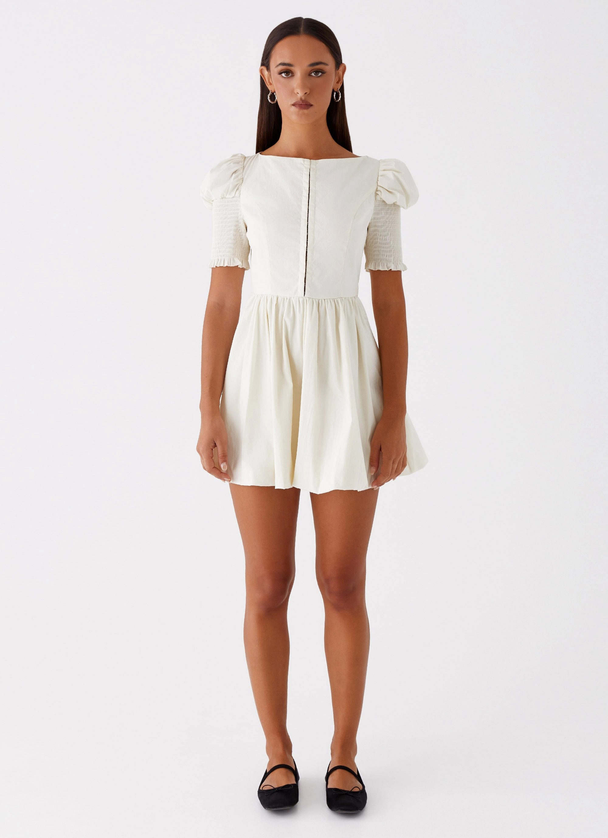Enya Mini Dress - Ivory Comfortable Design