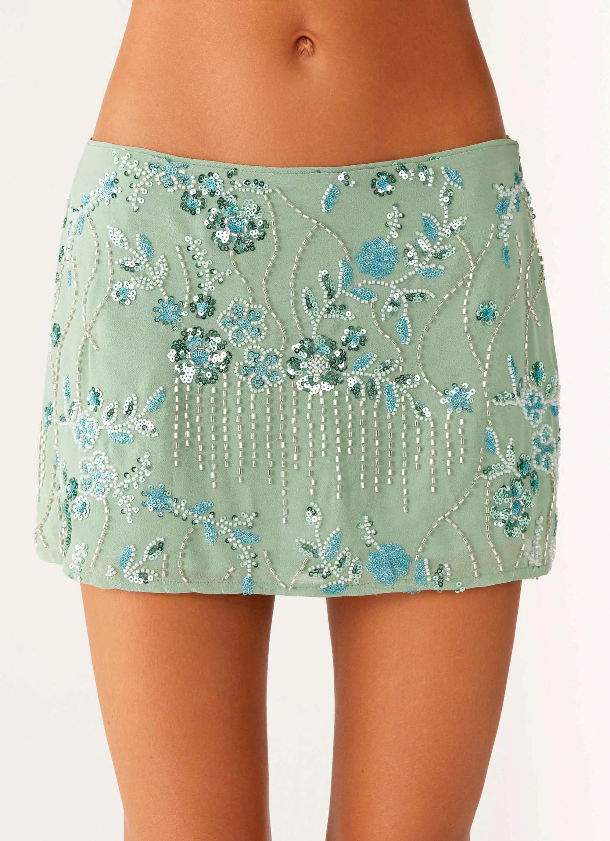 Adored By You Mini Skirt - Mint MultiPocket Padded hips