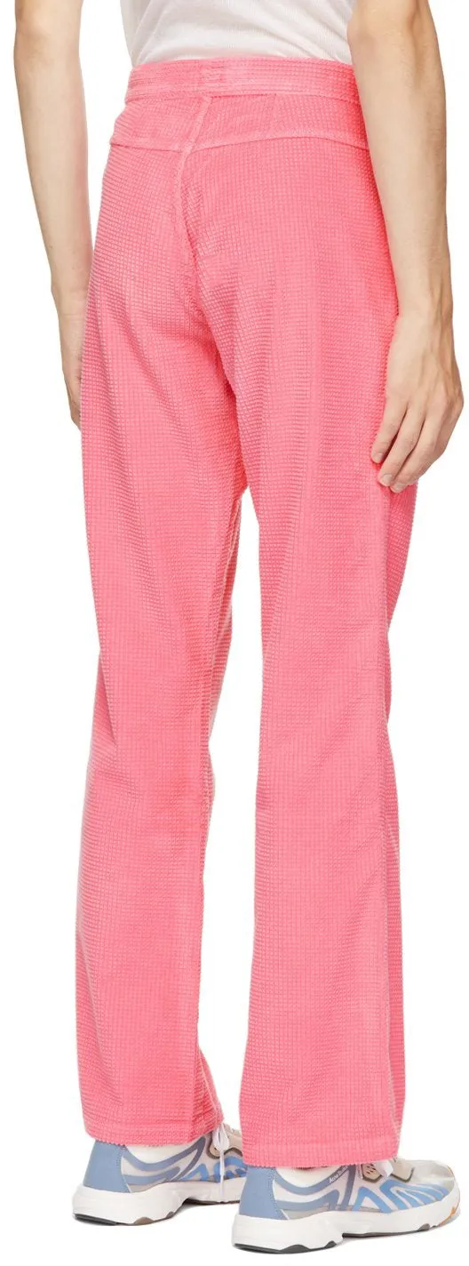 ERL Pink Waffle Corduroy Trousers