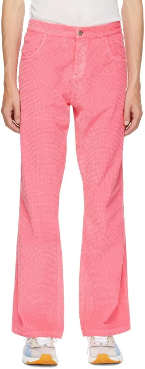 ERL Pink Waffle Corduroy Trousers
