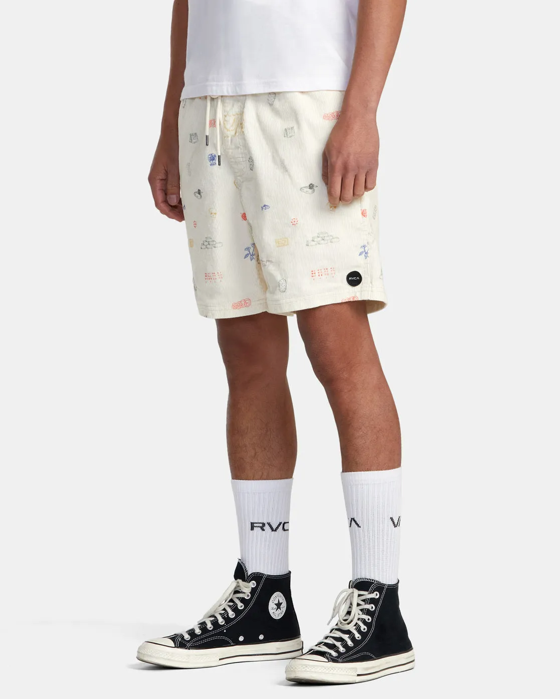 Escape 17" Elastic Waist Corduroy Shorts - Natural