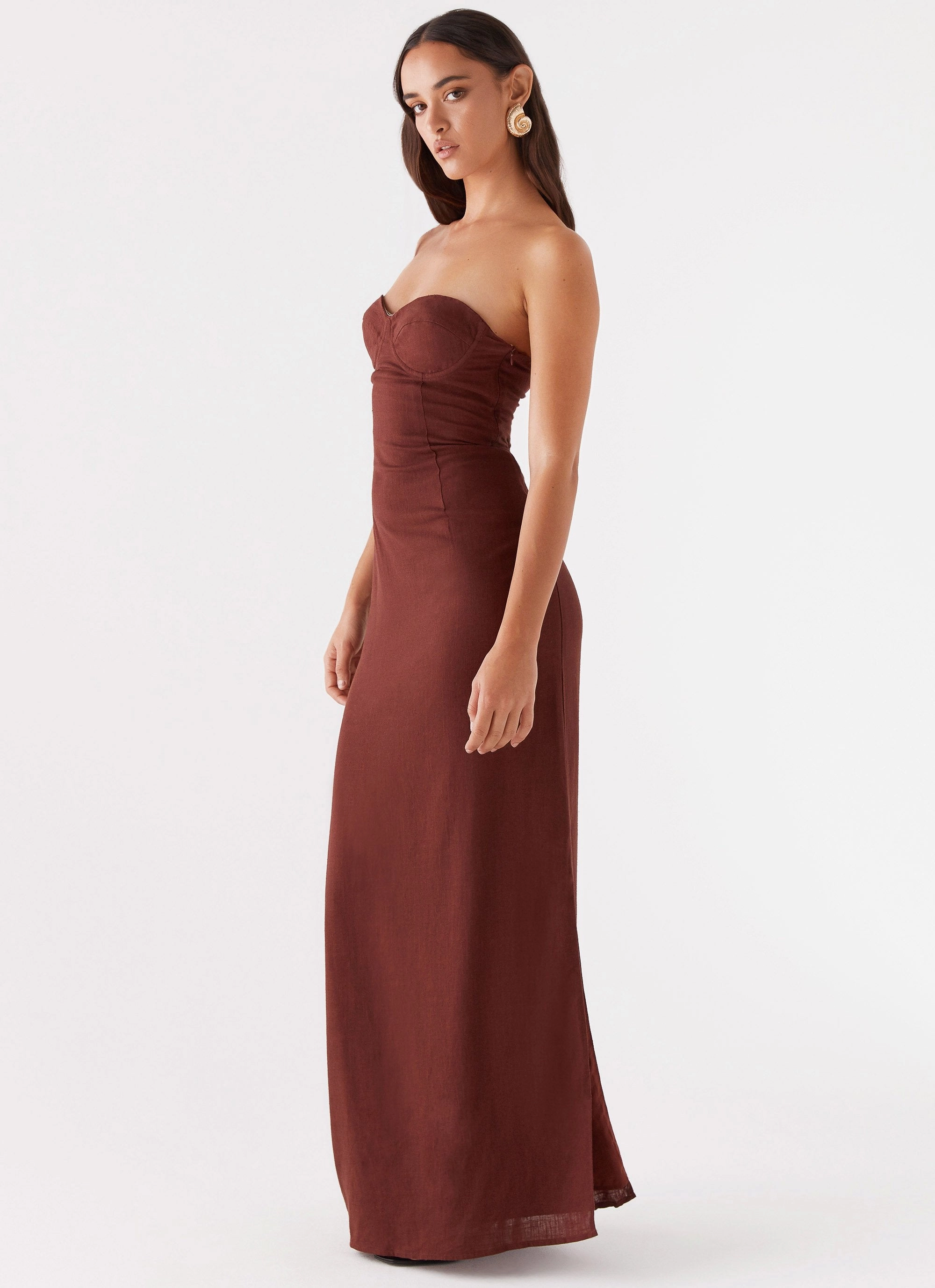 Esra Strapless Maxi Dress - Chocolate Gender Inclusive