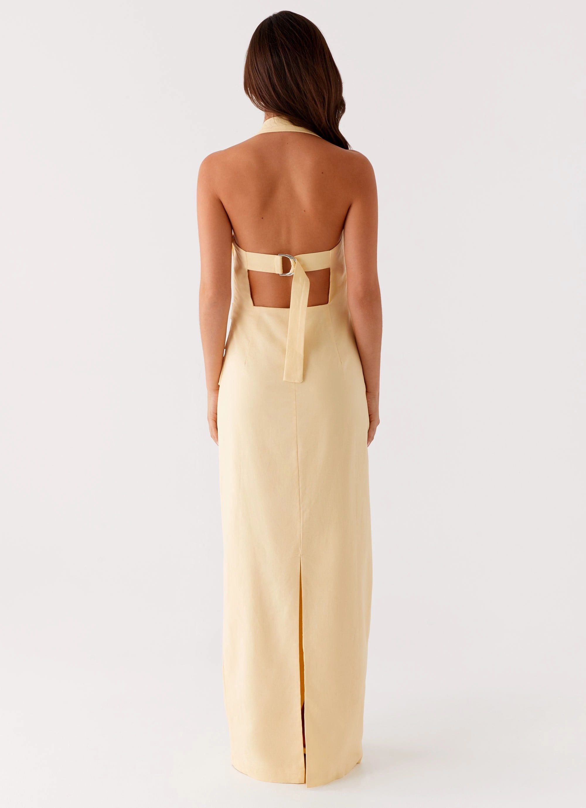 Rumour Has it Maxi Dress - Yellow Subtle Lines