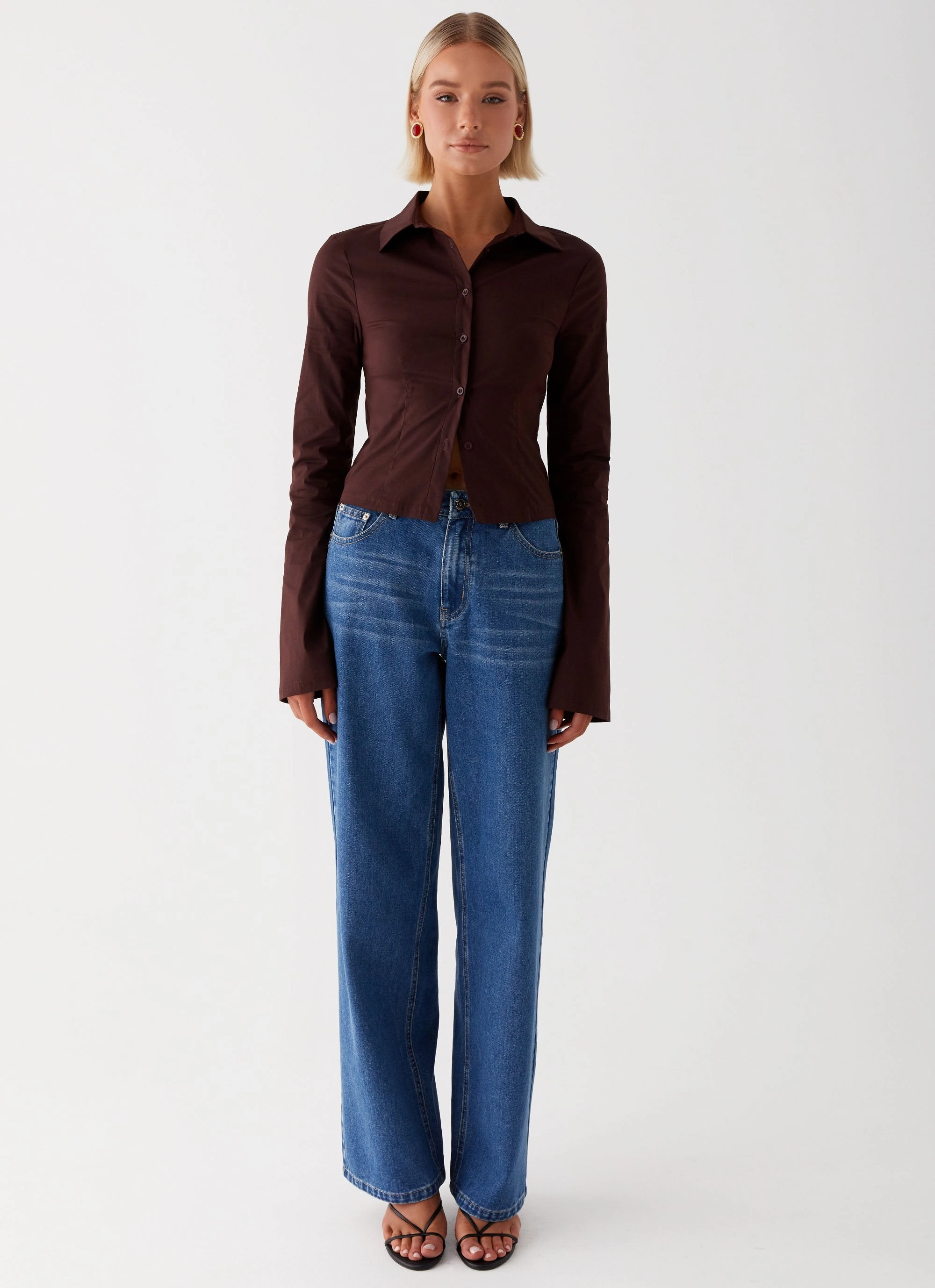 Keanna Low Rise Jeans - Indigo Flat Lock Seams Layered Protection