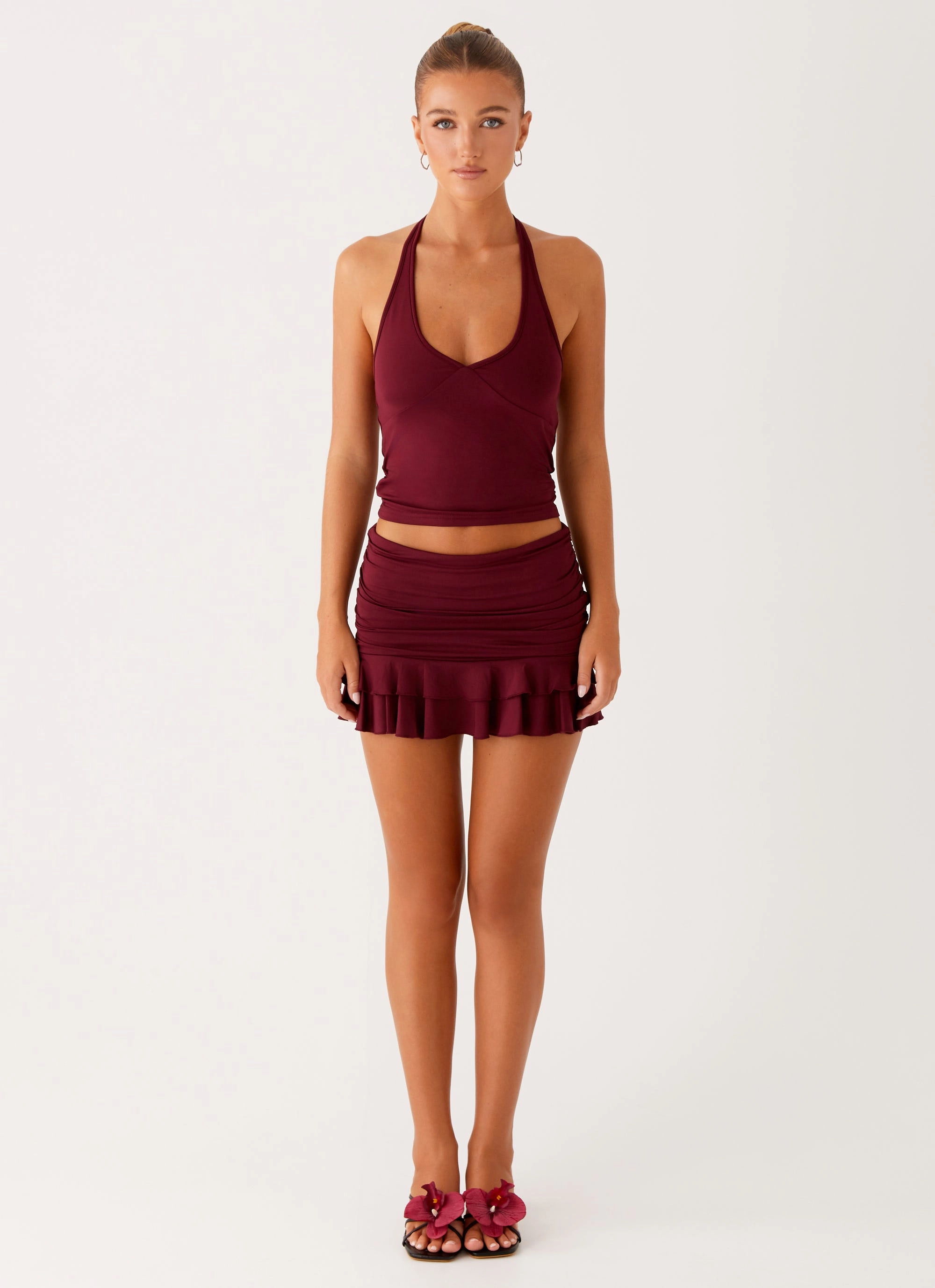 Neat Finish Performance Outfit Bernie Mini Skirt - Raspberry Wine