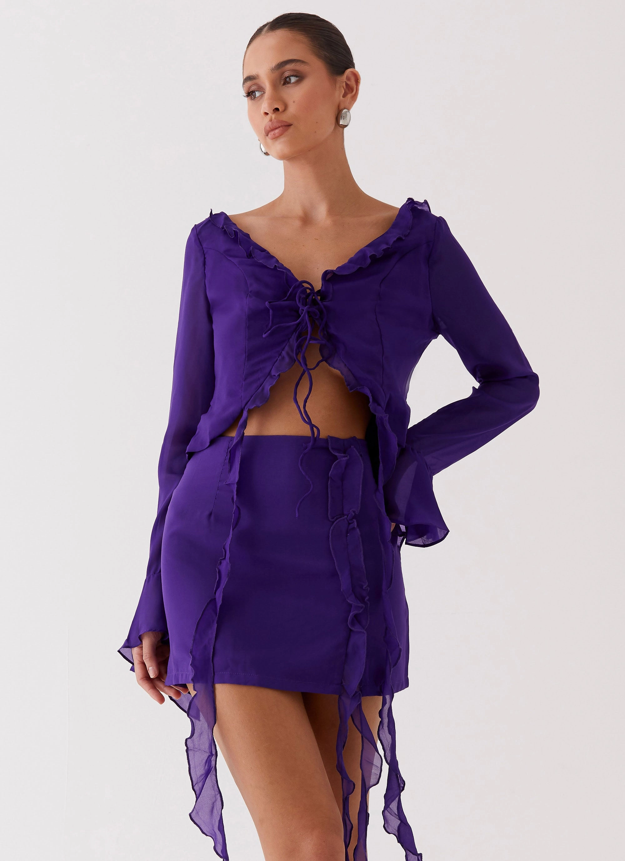 My Favourite Part Mini Skirt - Violet Breathable fabric Outfit Mix