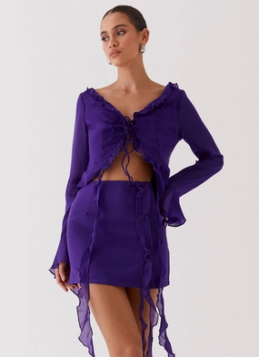 My Favourite Part Mini Skirt - Violet Breathable fabric Outfit Mix