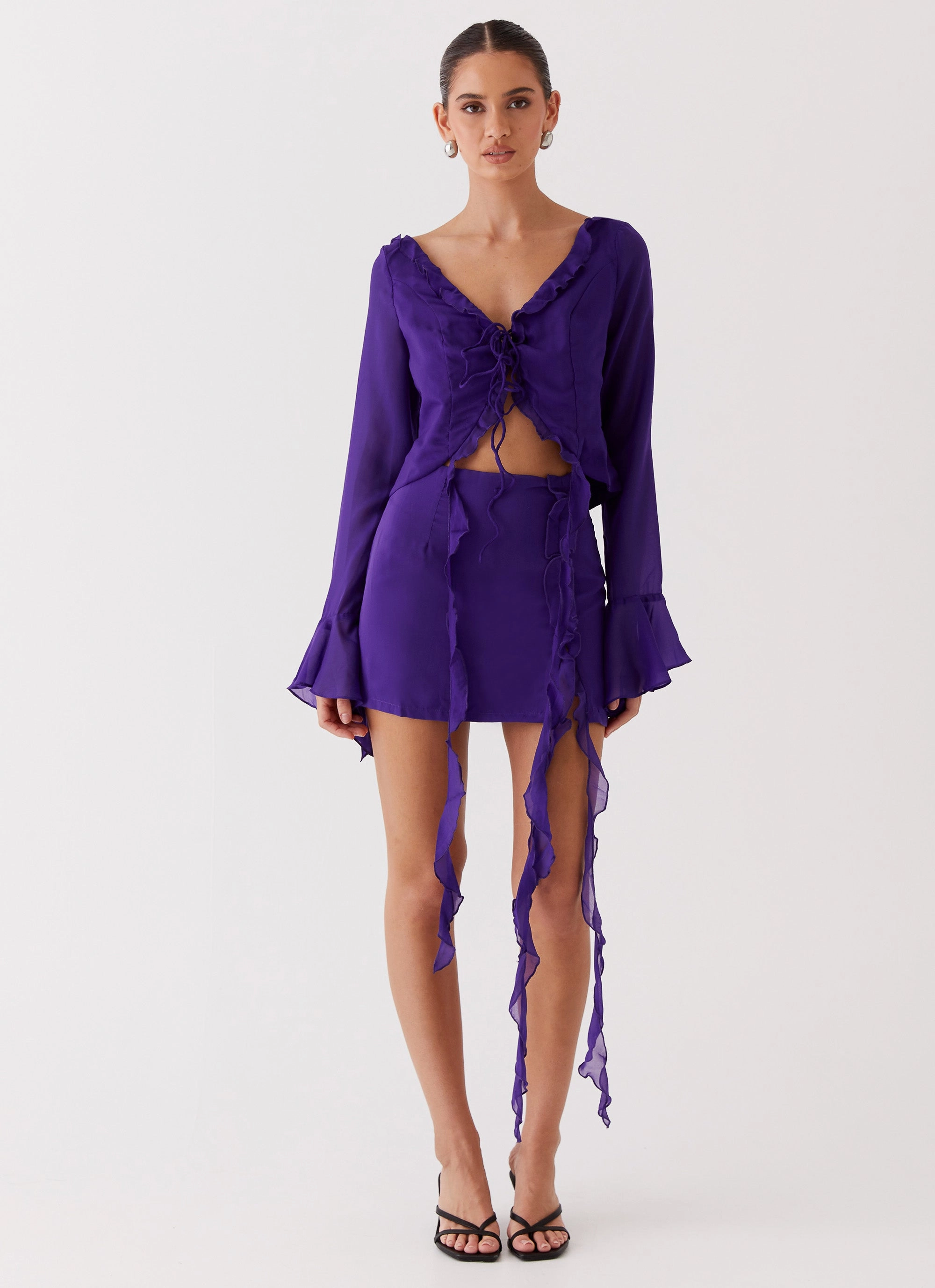 My Favourite Part Mini Skirt - Violet Crafted Detail A line