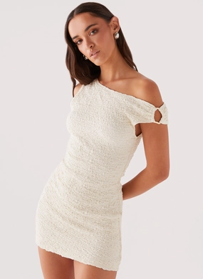 Farah Off Shoulder Mini Dress - White Smart Fit Sharp Look