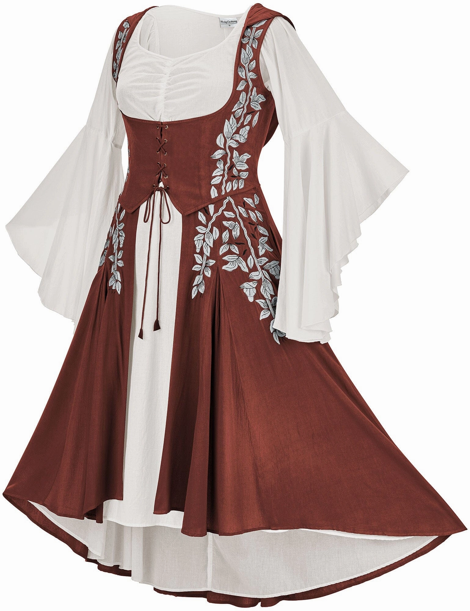 Tauriel Maxi Set Silver Embroidery Limited Edition Harvest Auburn Fashionable Style
