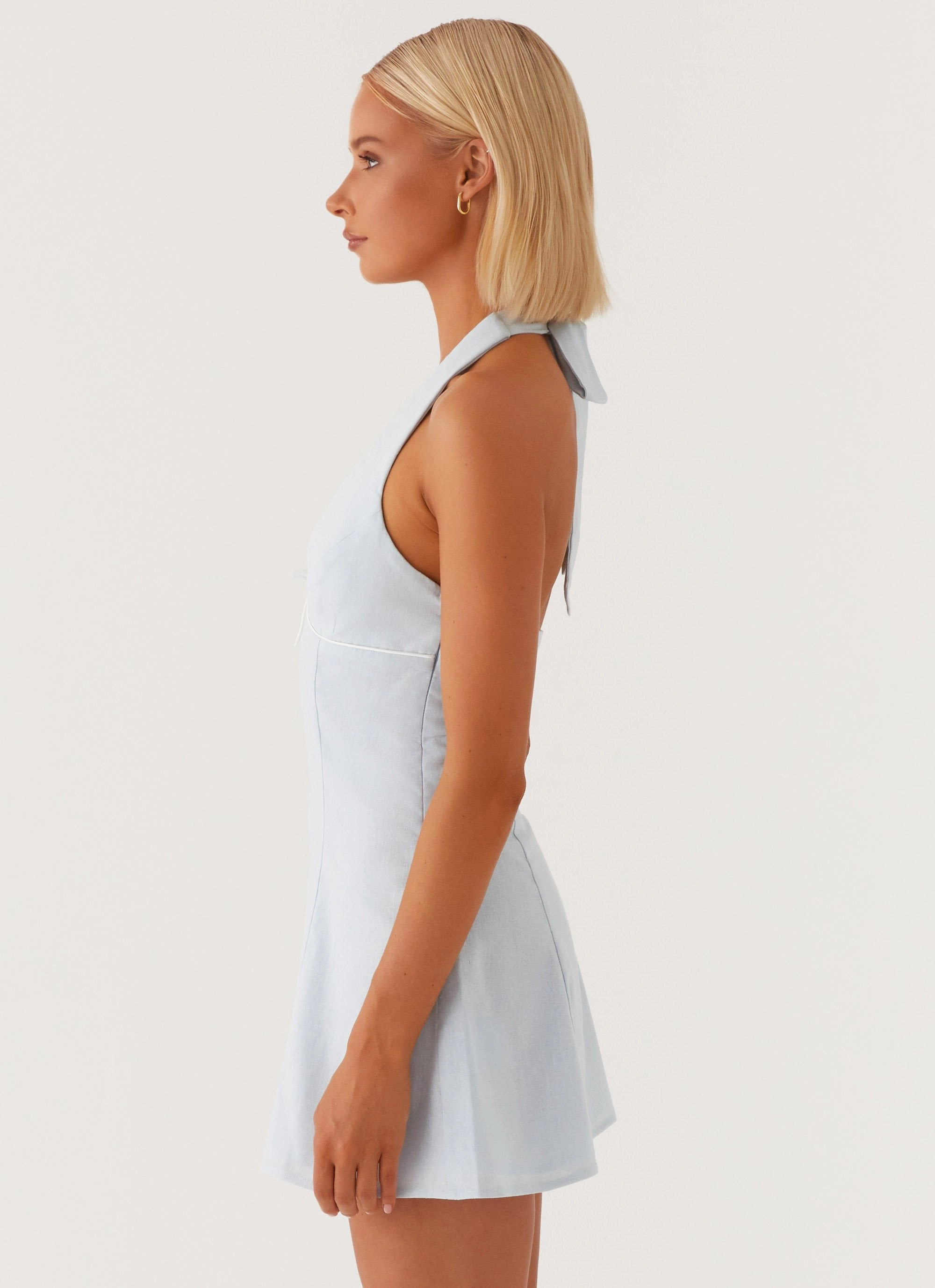 Bronte Mini Dress - Blue Slim-fit Classic Tailoring