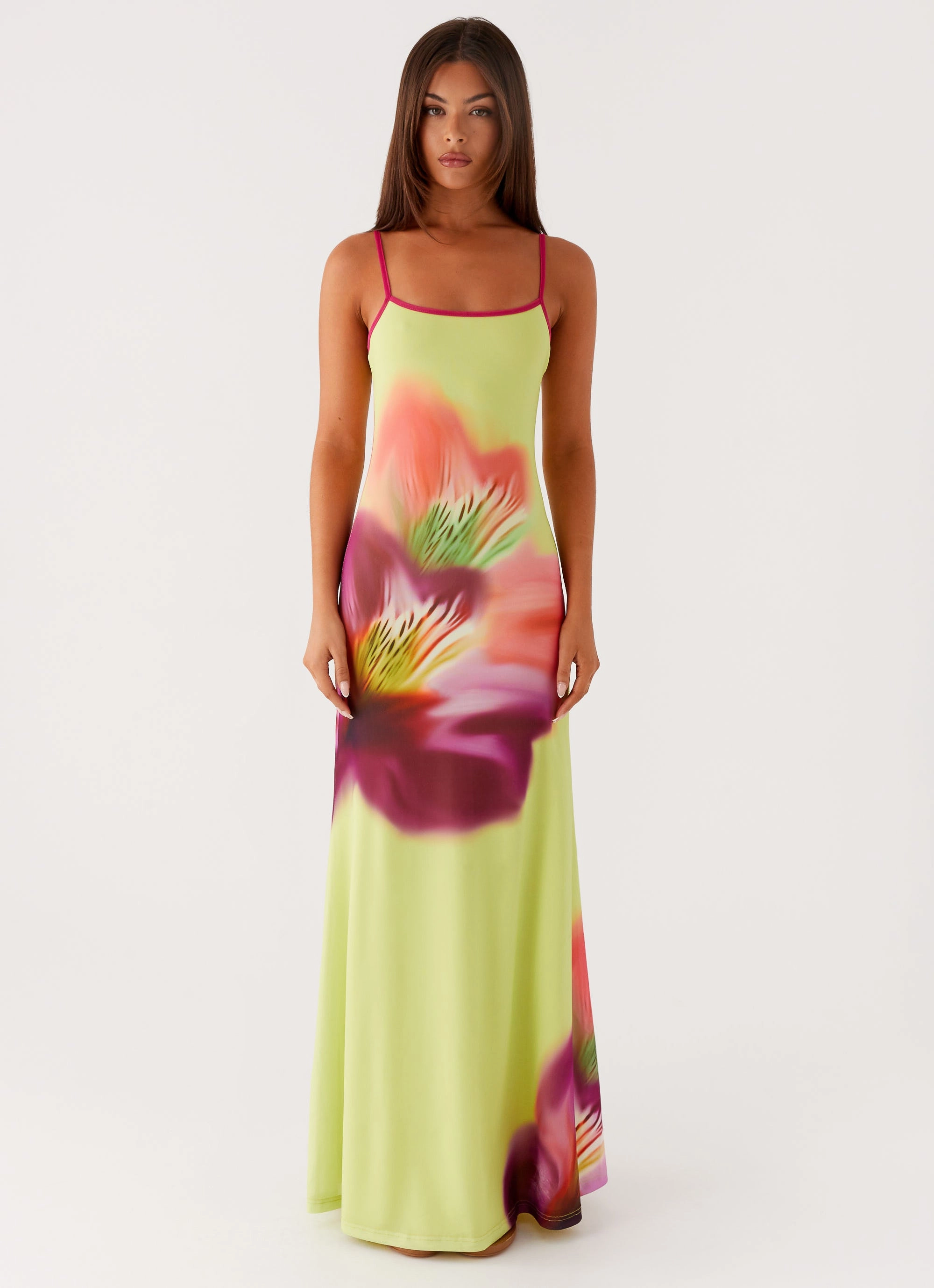 Travel Staple Knit Warm Everett Maxi Dress - Green Tropical