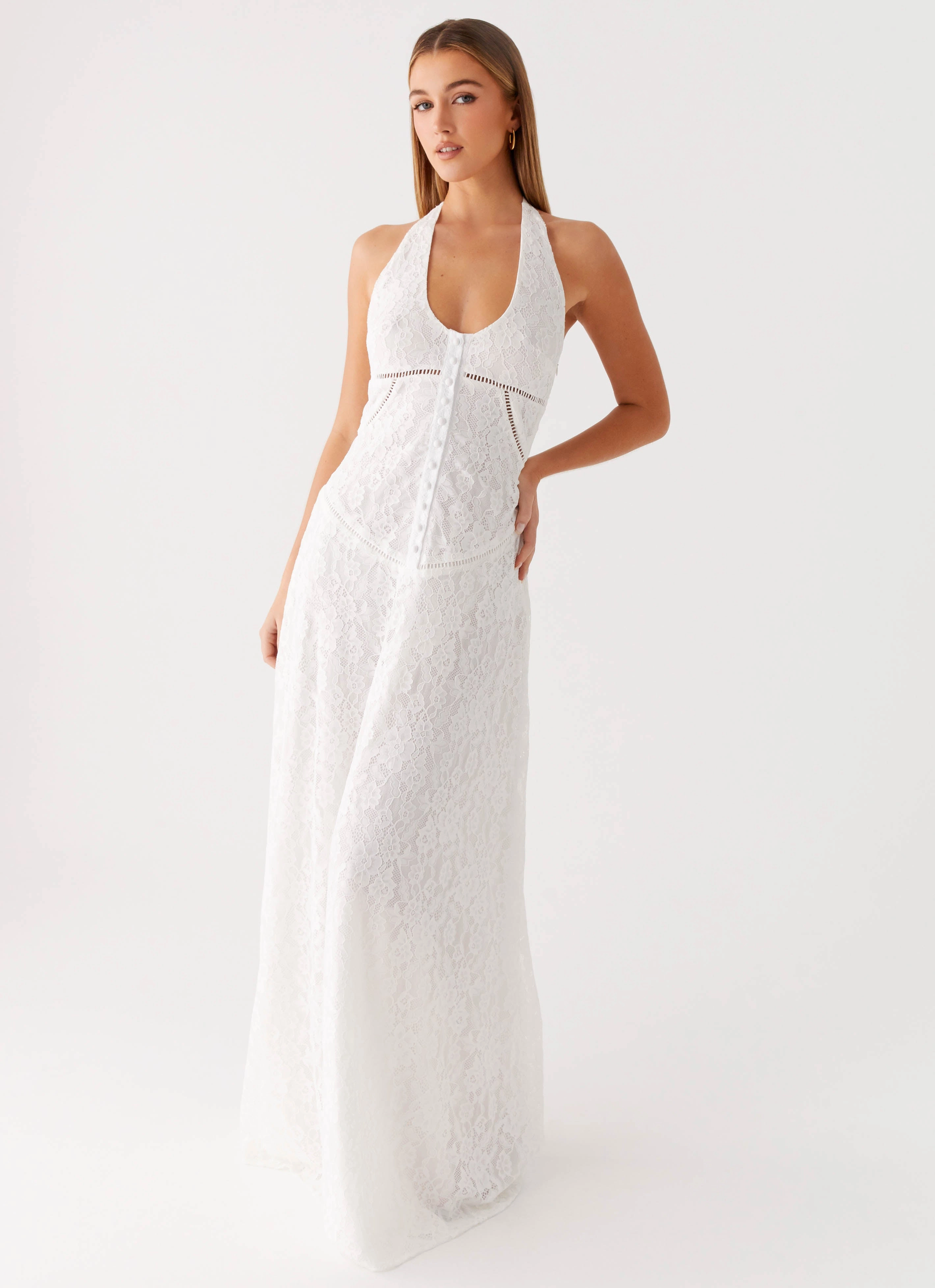 Ember Valley Maxi Dress - Ivory Square Neck Daily Go