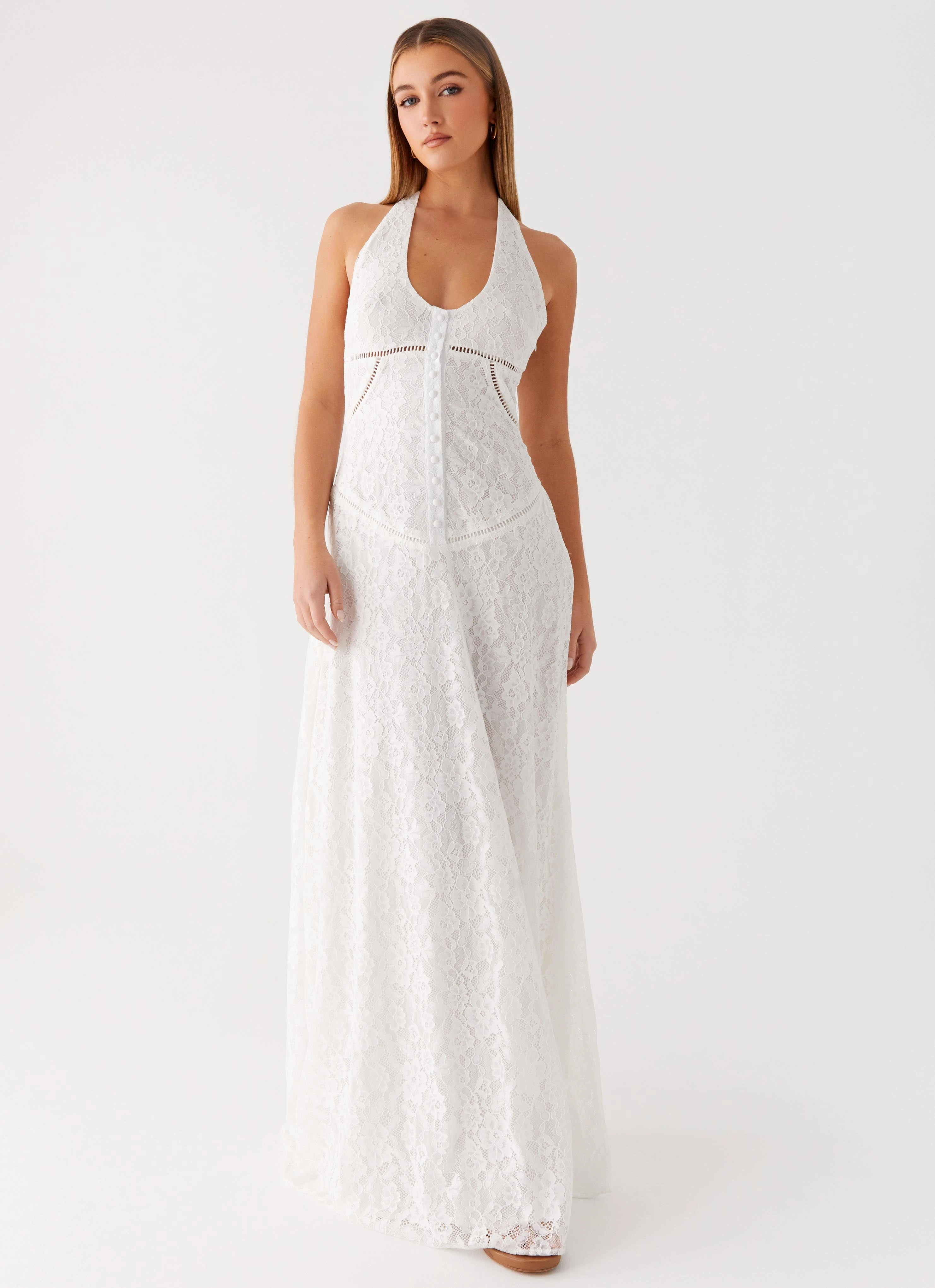 Ember Valley Maxi Dress - Ivory Smooth Finish Refined Feel