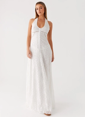 Ember Valley Maxi Dress - Ivory Smooth Finish Refined Feel