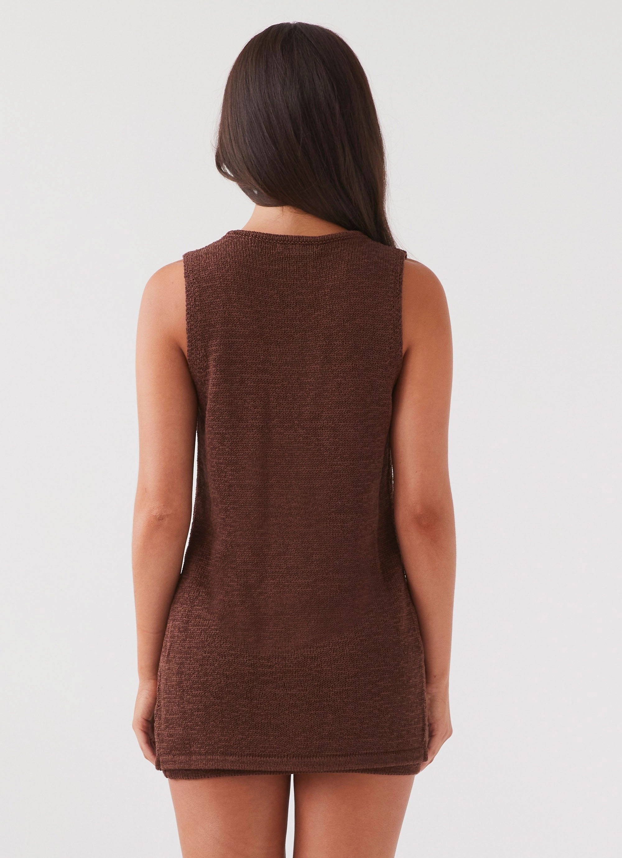 Capri Glow Knit Skirt - Chocolate Elegant Feel